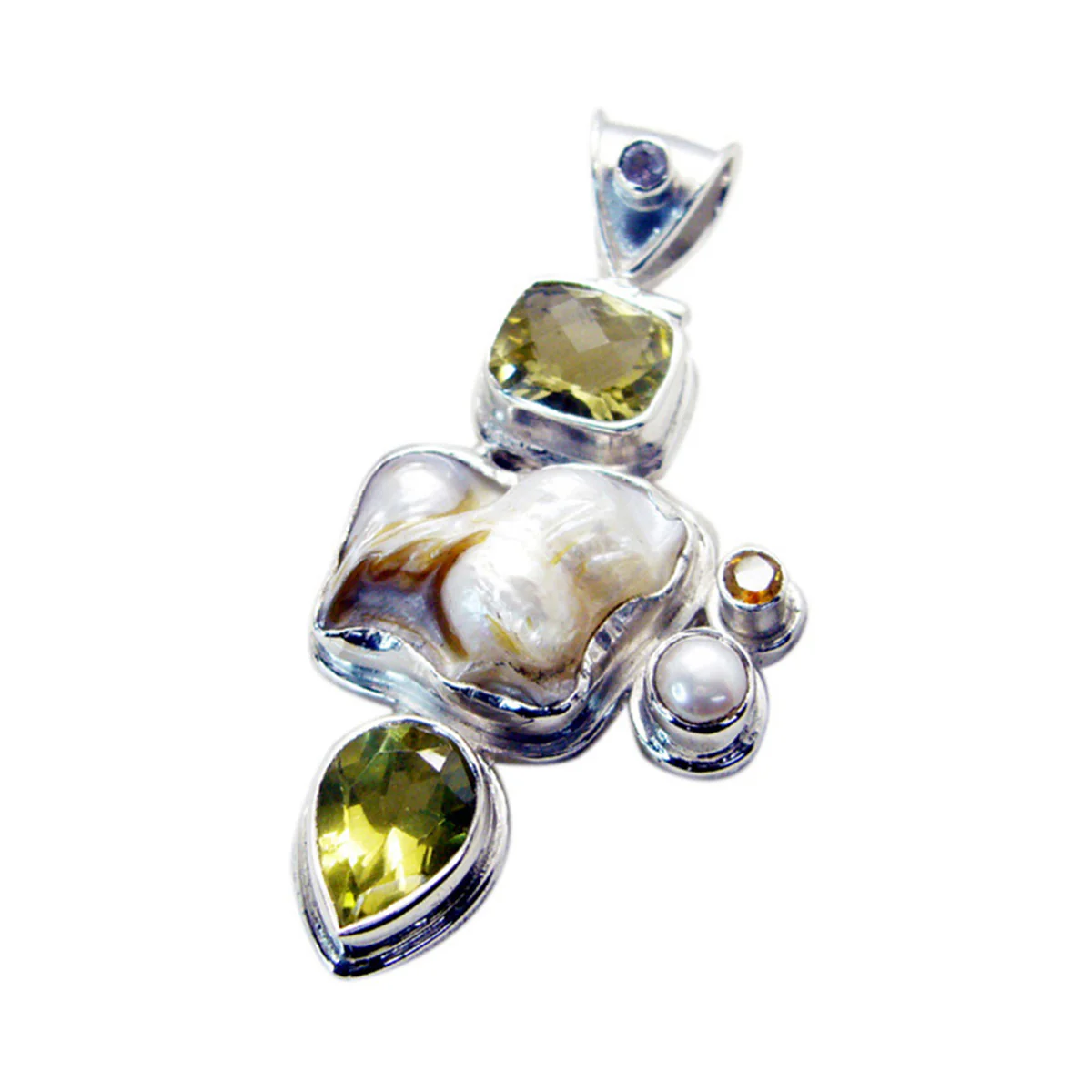 Mother of Pearl Chunky Moroccan Sterling Silver multiple Chloe Artisan White Pendant Jewellery - Image 3