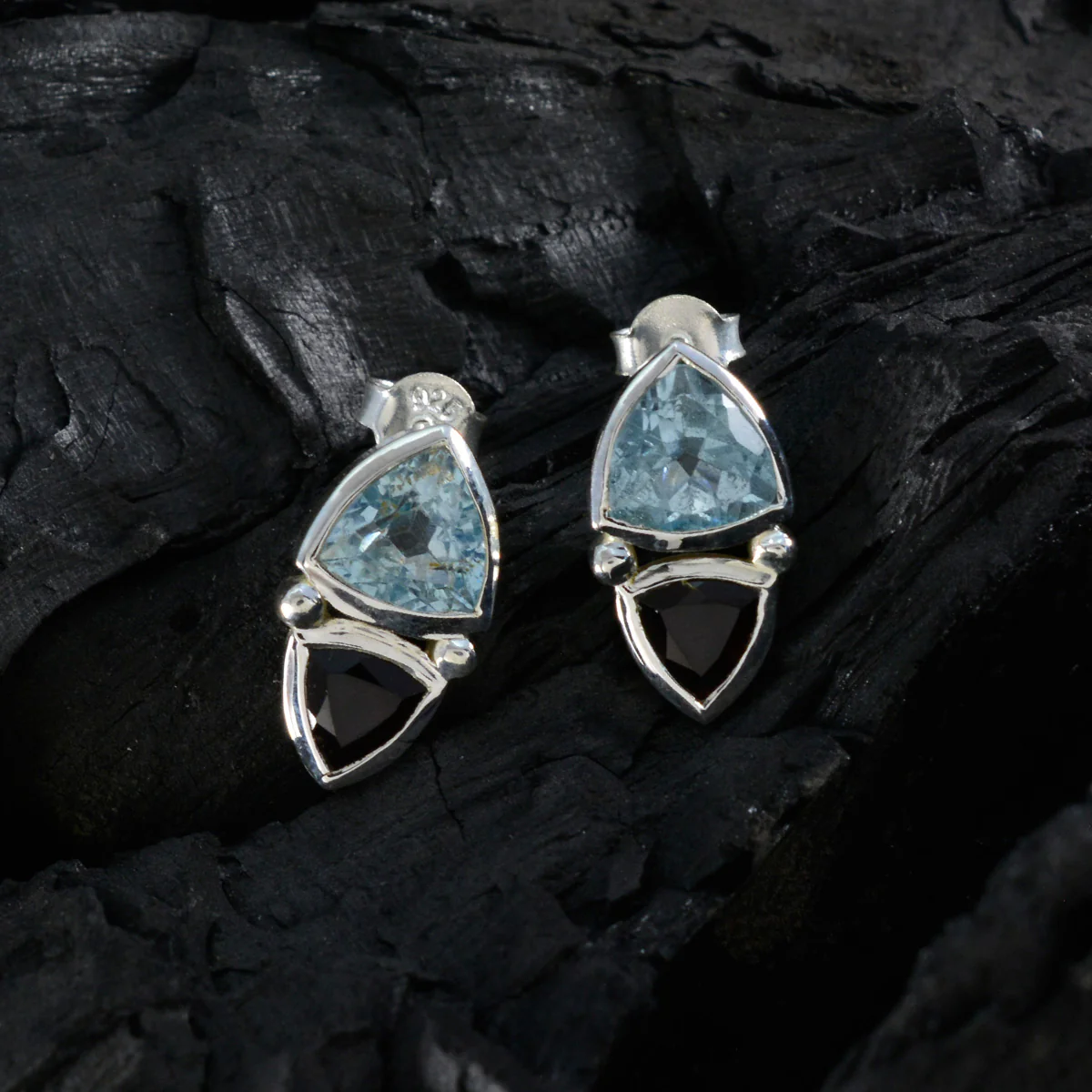Multi African Addison Toi et Moi Stud multicolor 925 Silver Earring - Image 2