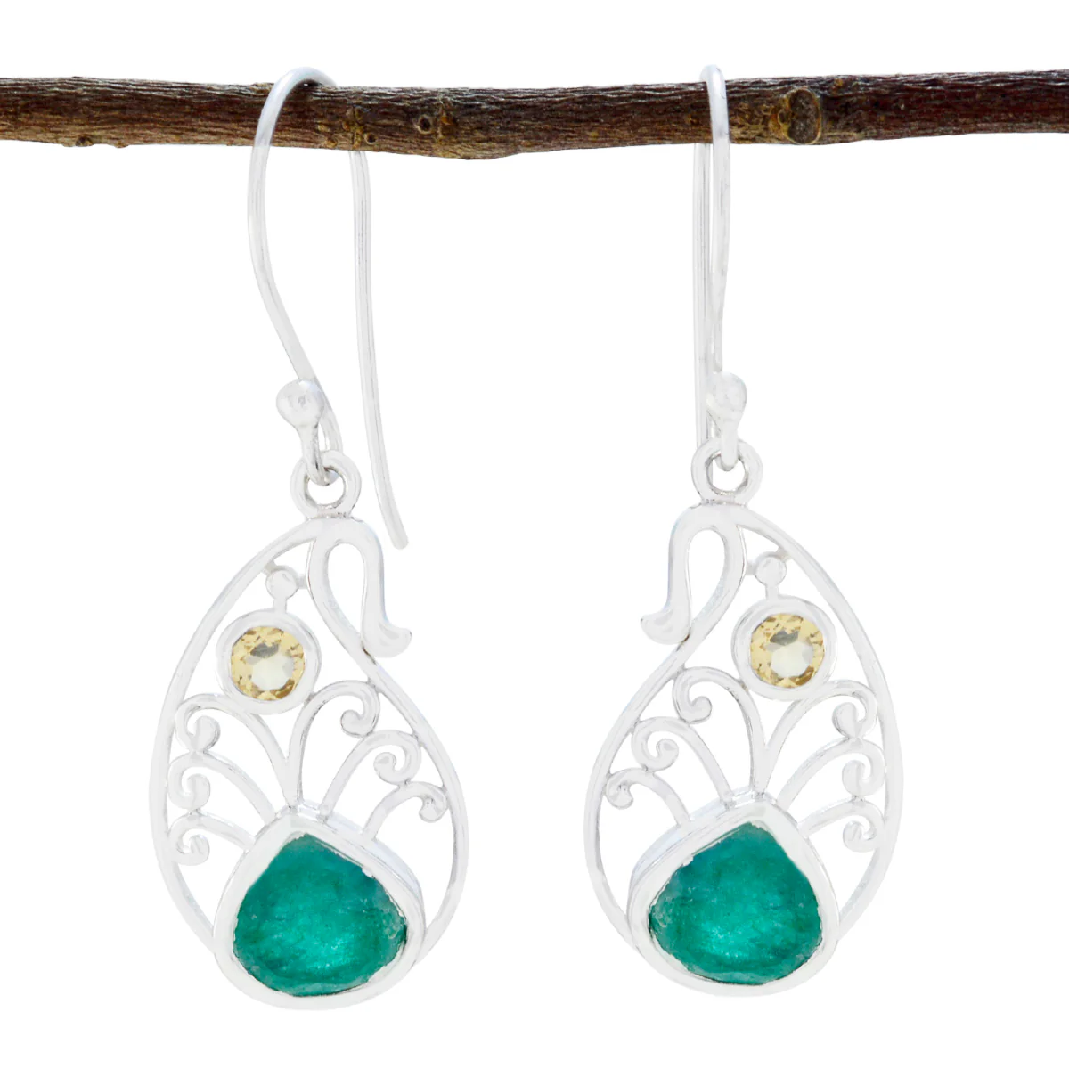 Multi African Camilla multiple Dangle multicolor 92.5 Silver Earring
