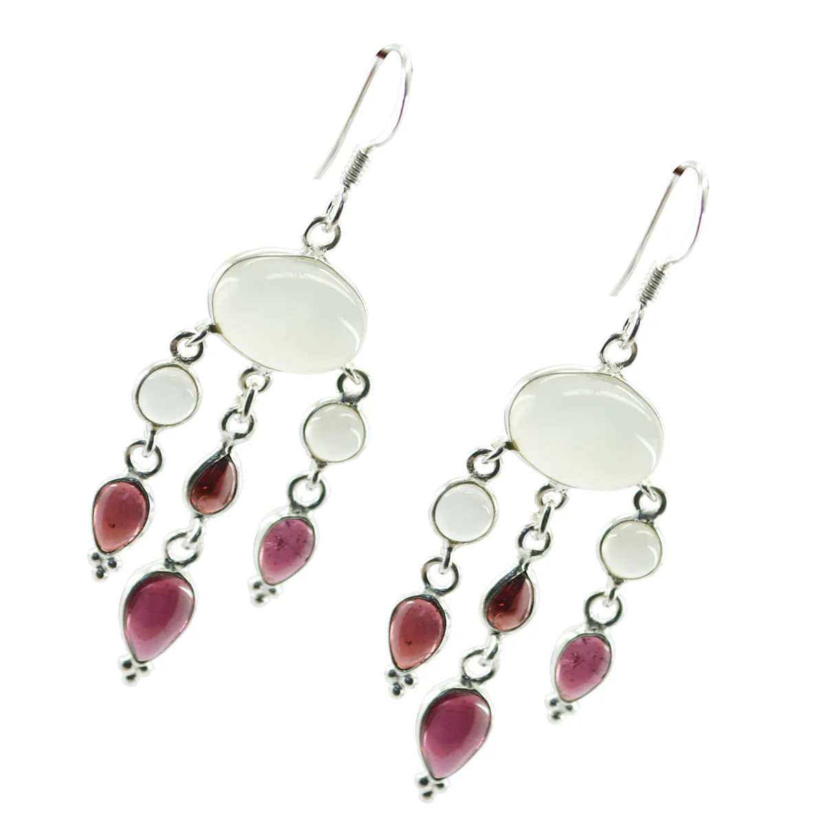 Multi African Grace multiple Dangle multicolor Sterling Silver Earring - Image 2