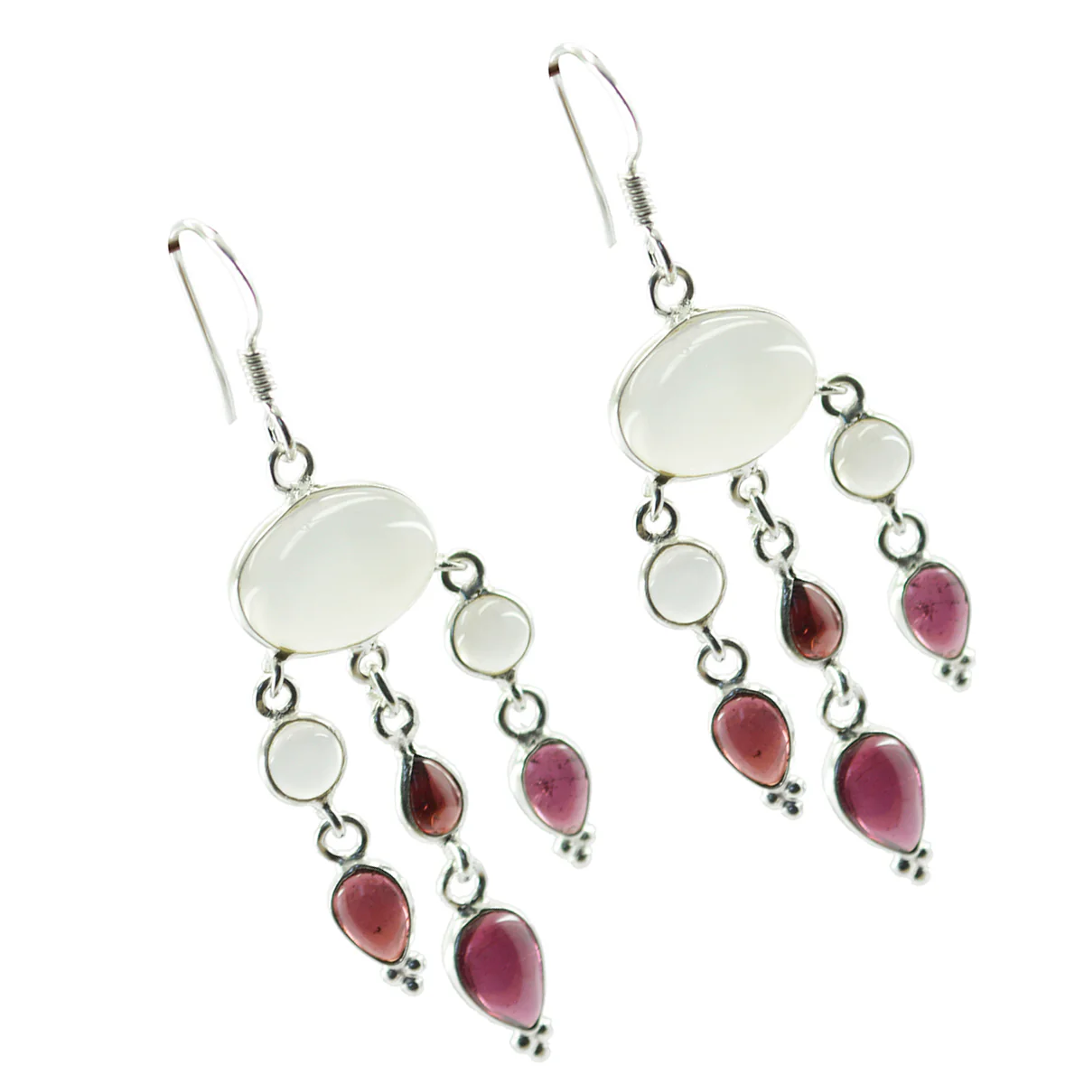 Multi African Grace multiple Dangle multicolor Sterling Silver Earring - Image 3