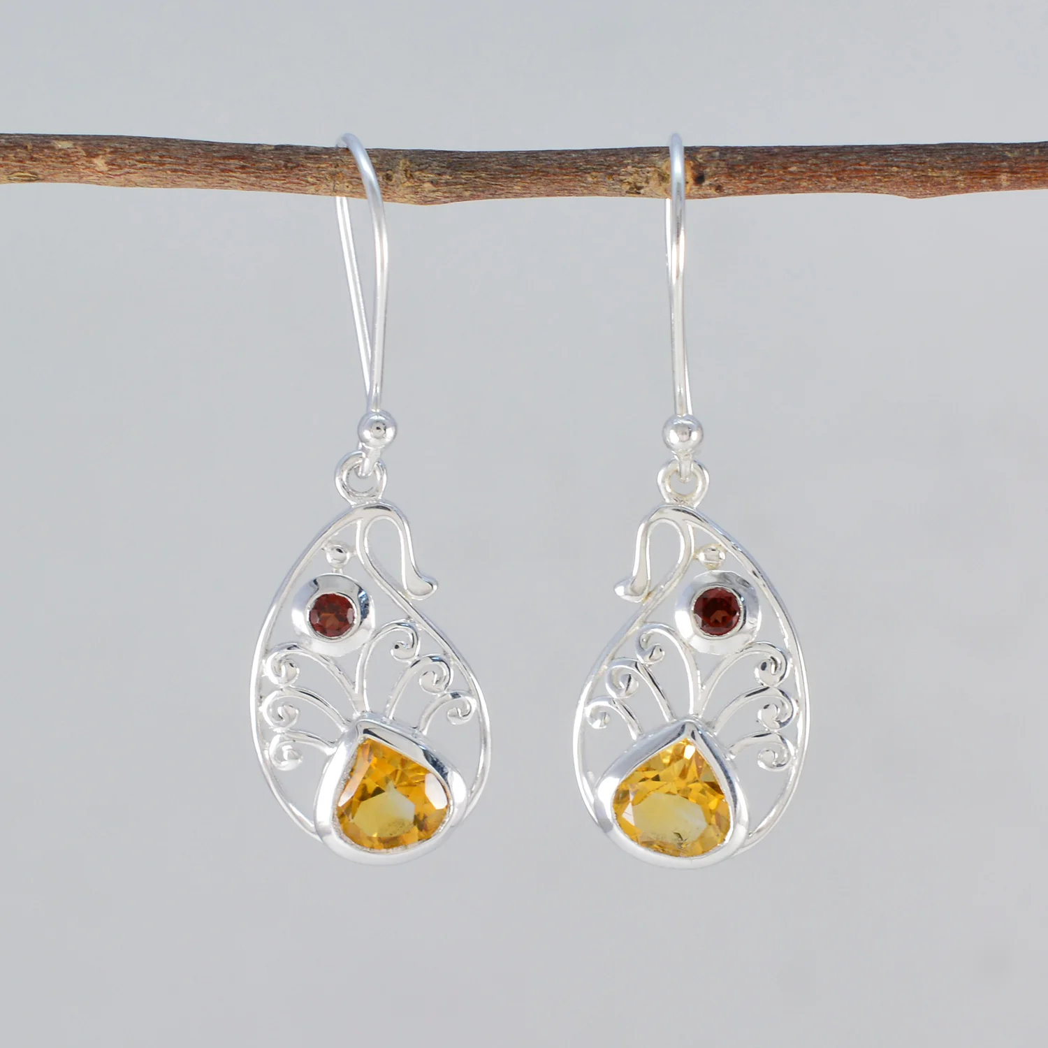 Multi American Emilia multiple Dangle multicolor Silver Earring - Image 2