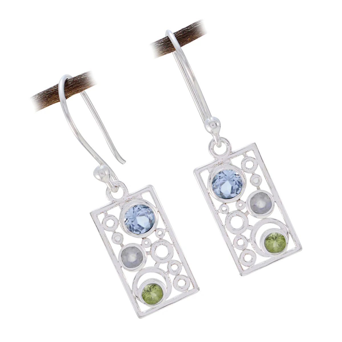 Multi American Ji-eun multiple Dangle multicolor 925 Silver Earring - Image 2