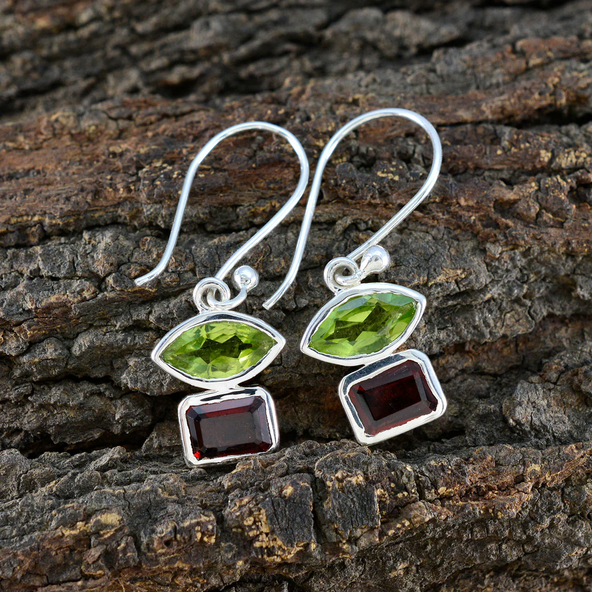 Multi American Micaela multiple Dangle multicolor 925 Silver Earring - Image 4