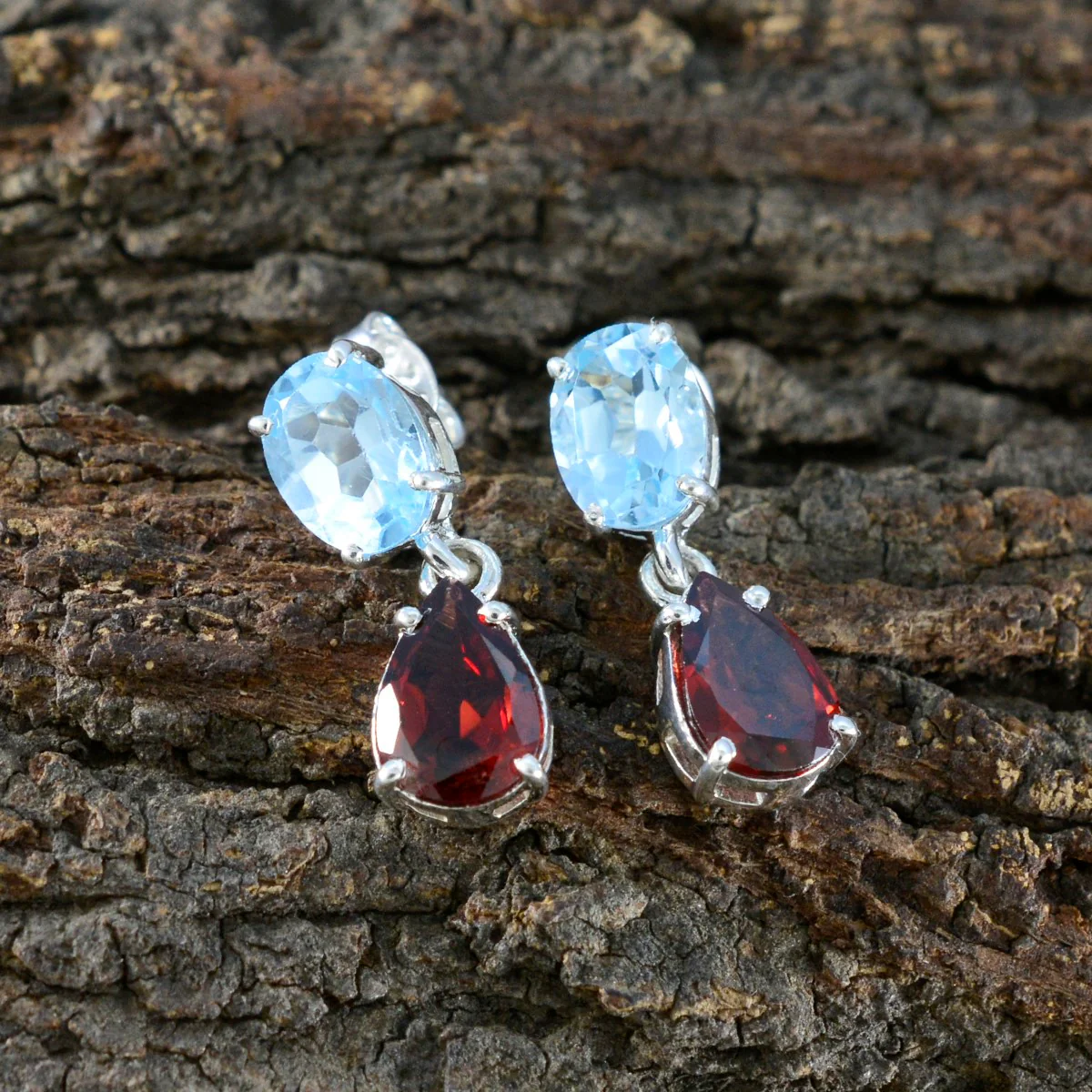 Multi American Micaela multiple Stud multicolor Sterling Silver Earring - Image 4