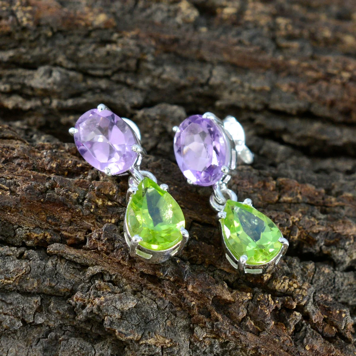 Multi American Rileya multiple Stud multicolor 925 Sterling Silver Earring - Image 4