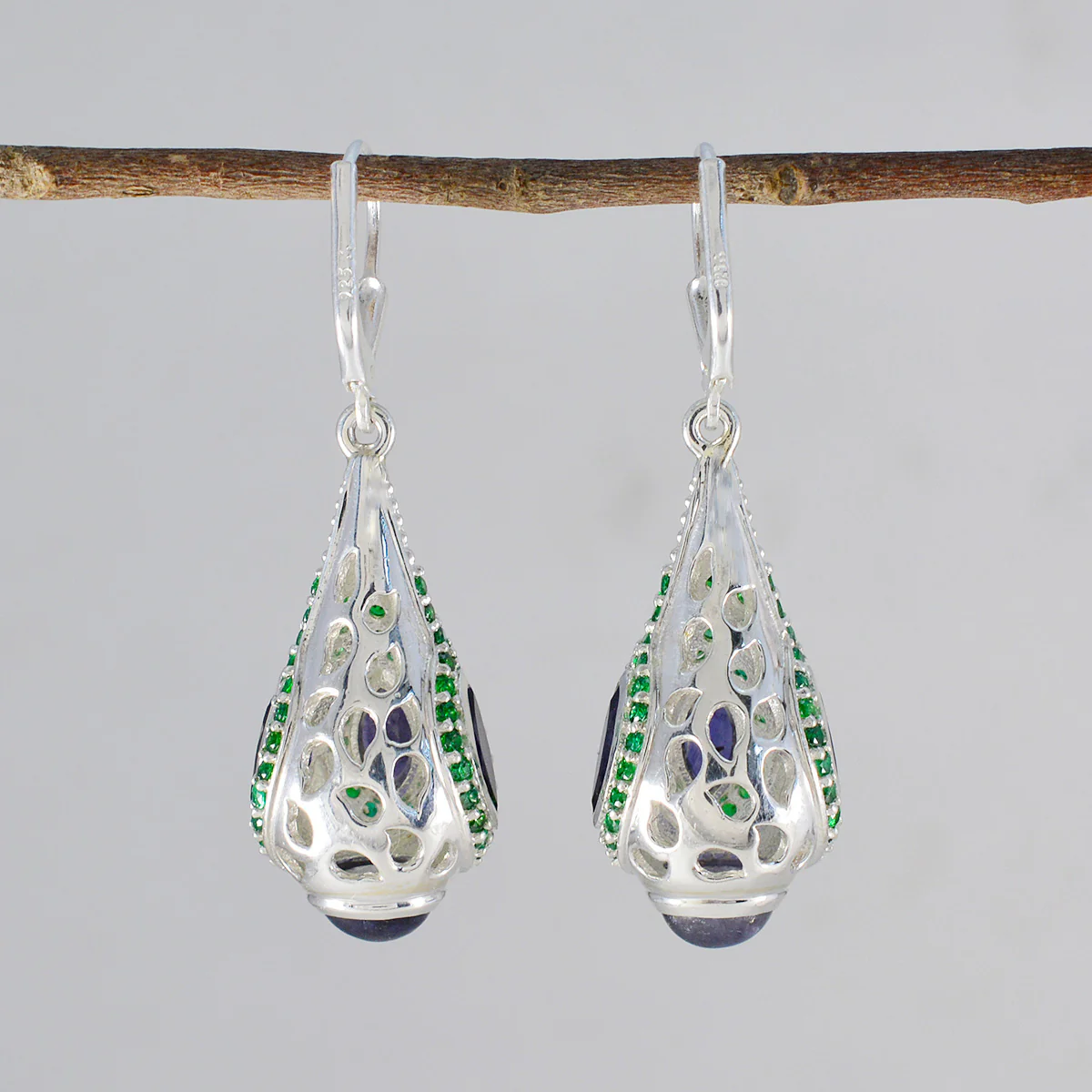 Multi American Yuki multiple Dangle multicolor 92.5 Silver Earring - Image 2