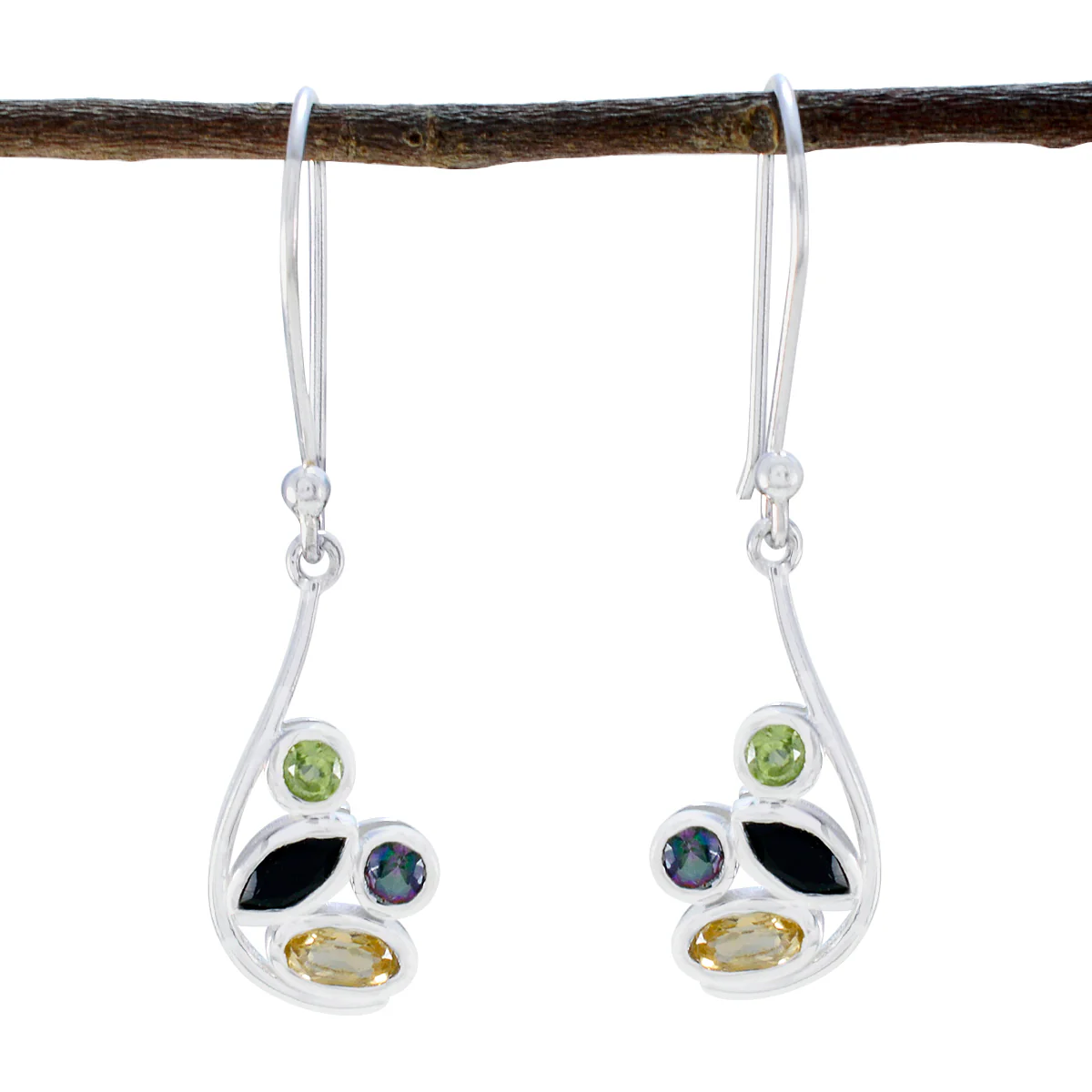 Multi Australian Addison quarter Dangle multicolor Sterling Silver Earring