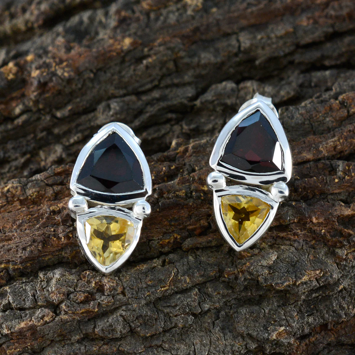 Multi Australian Ava Toi et Moi Stud multicolor 92.5 Silver Earring - Image 3