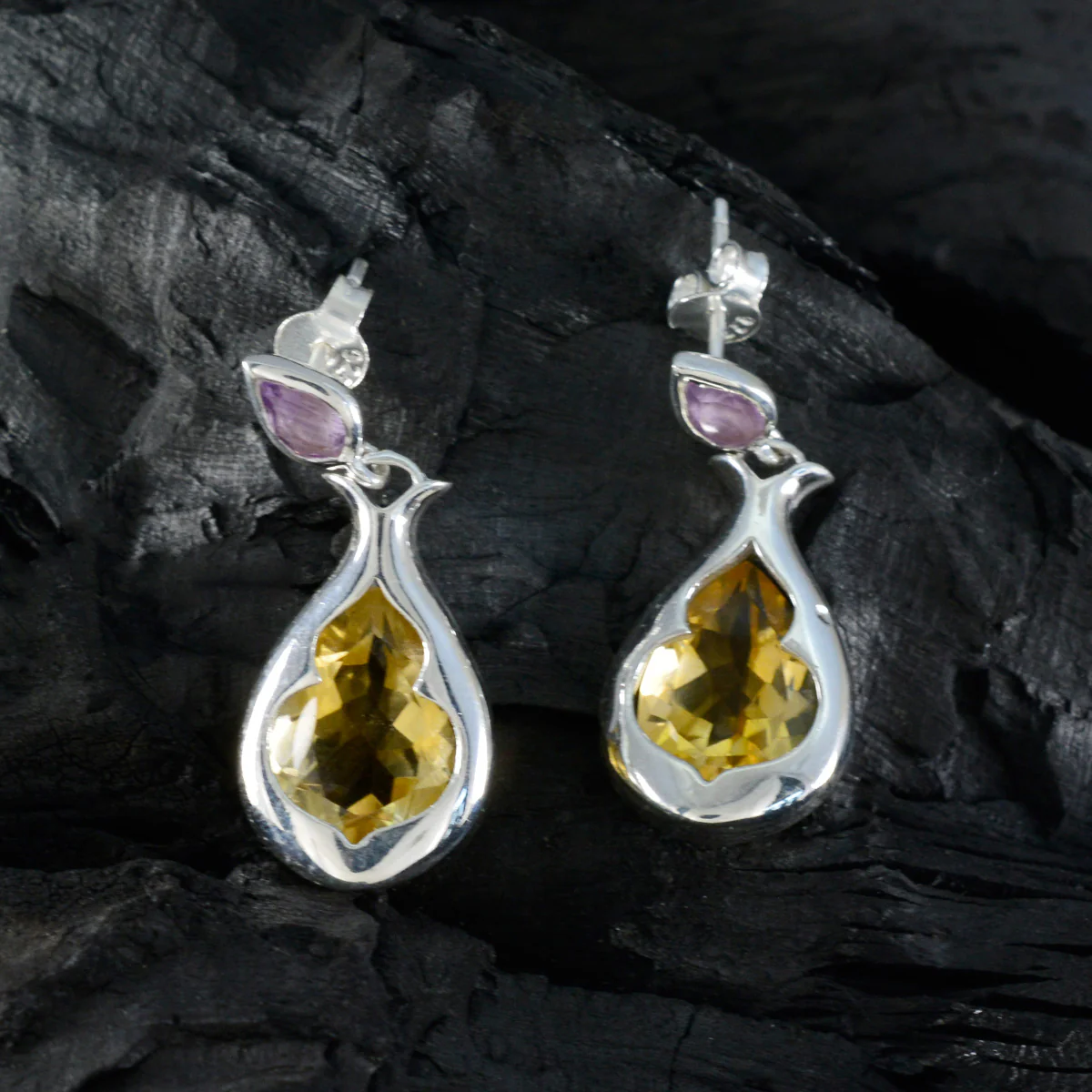 Multi Australian Giulia Toi et Moi Stud multicolor 925 Silver Earring - Image 2