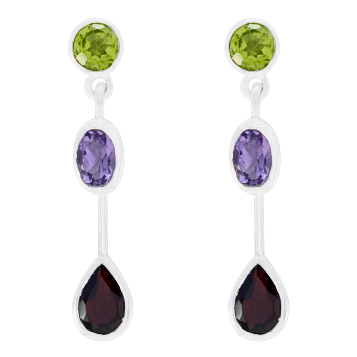 Multi Australian Laura multiple Stud multicolor Silver Earring