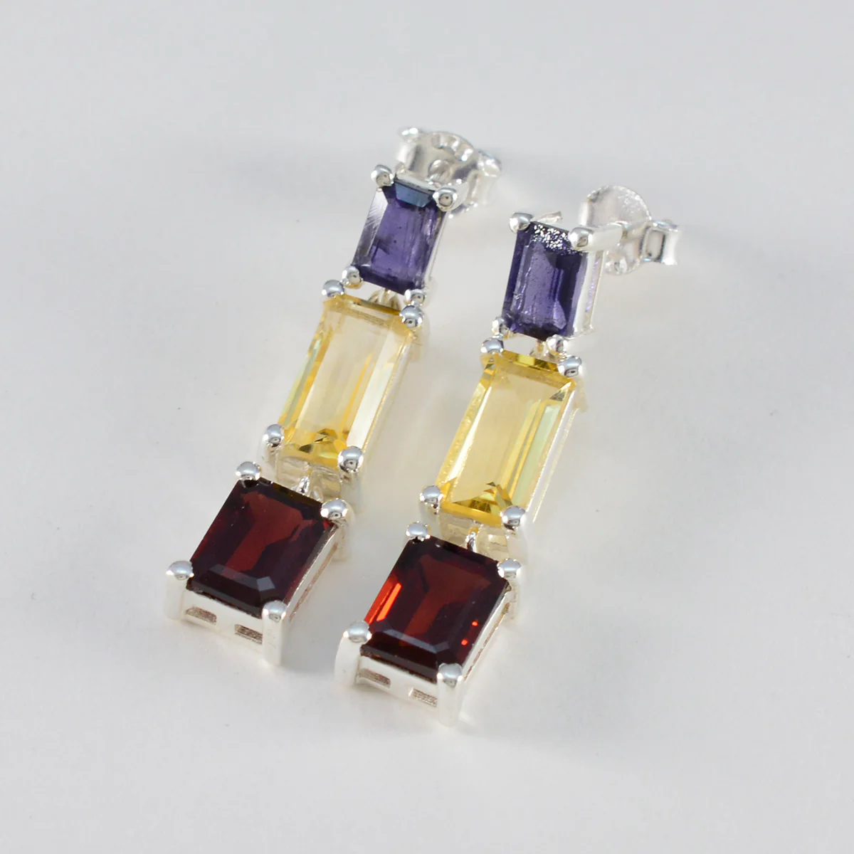 Multi Australian Mia multiple Stud multicolor 92.5 Silver Earring - Image 2