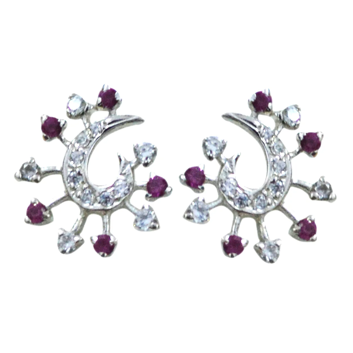 Multi CZ Egyptian Eleanor multiple Stud multicolor 925 Sterling Silver Earring