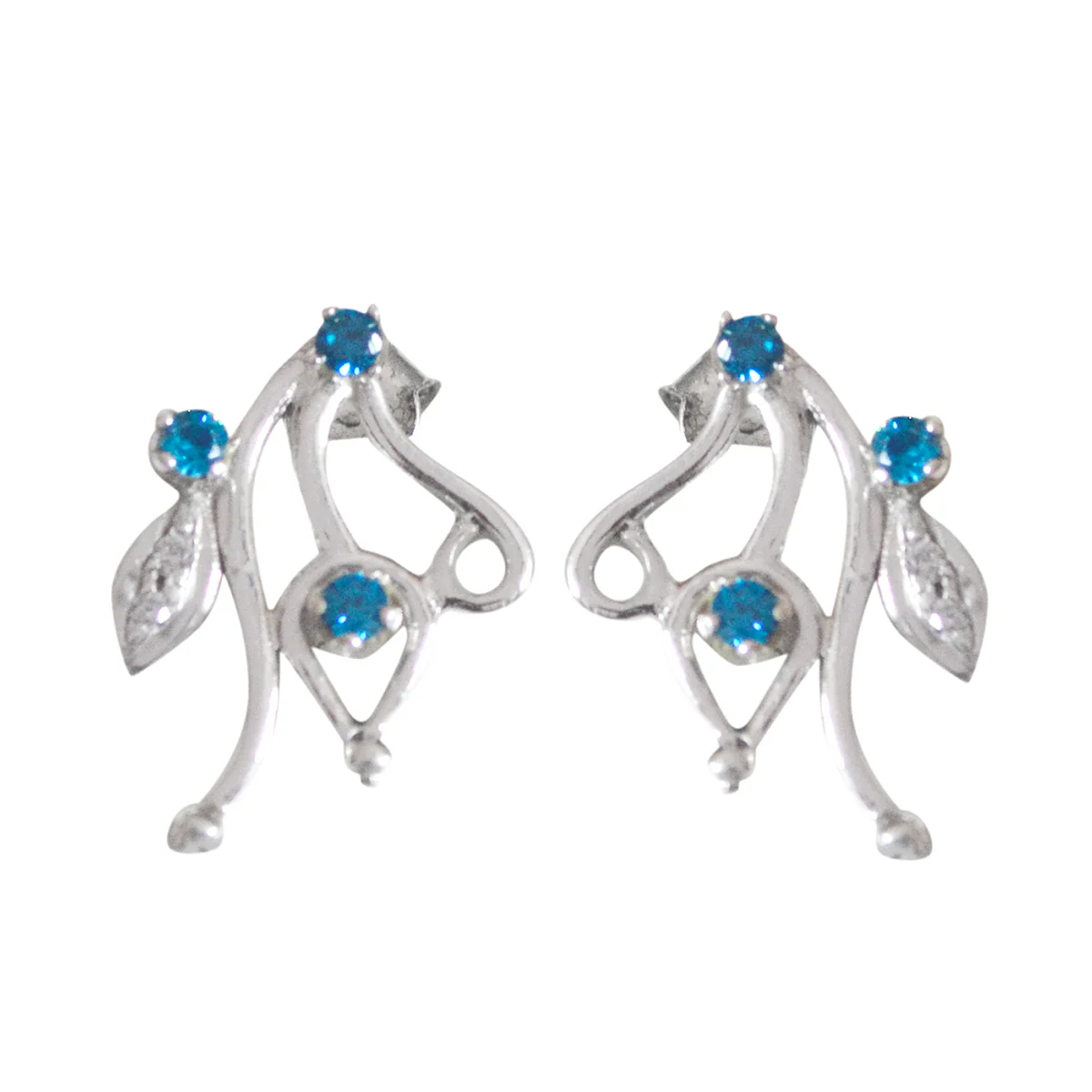 Multi CZ German Addison multiple Stud multicolor Sterling Silver Earring