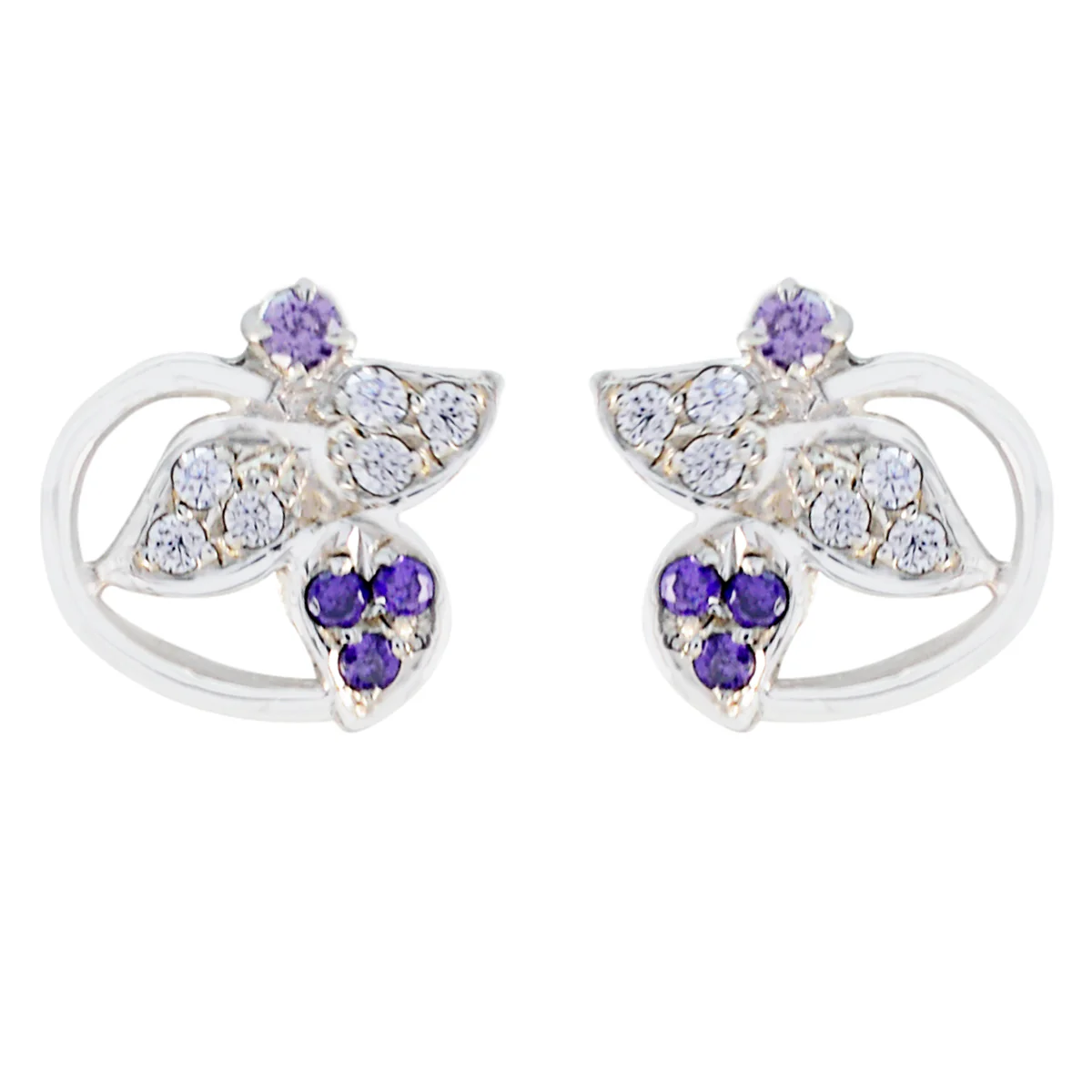 Multi CZ German Ivana multiple Dangle multicolor Silver Earring