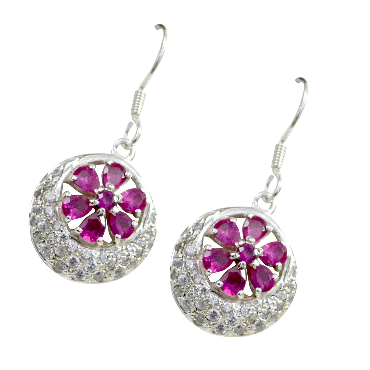 Multi CZ Korean Hannah multiple Dangle multicolor 925 Sterling Silver Earring - Image 2