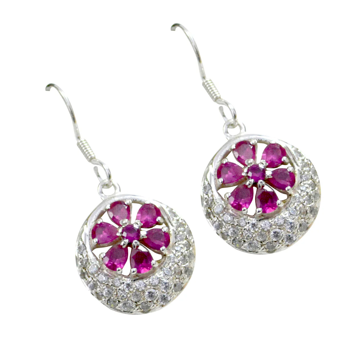 Multi CZ Korean Hannah multiple Dangle multicolor 925 Sterling Silver Earring - Image 3