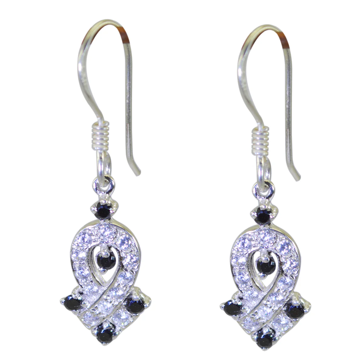 Multi CZ Latin American Camila multiple Dangle multicolor 92.5 Silver Earring - Image 2
