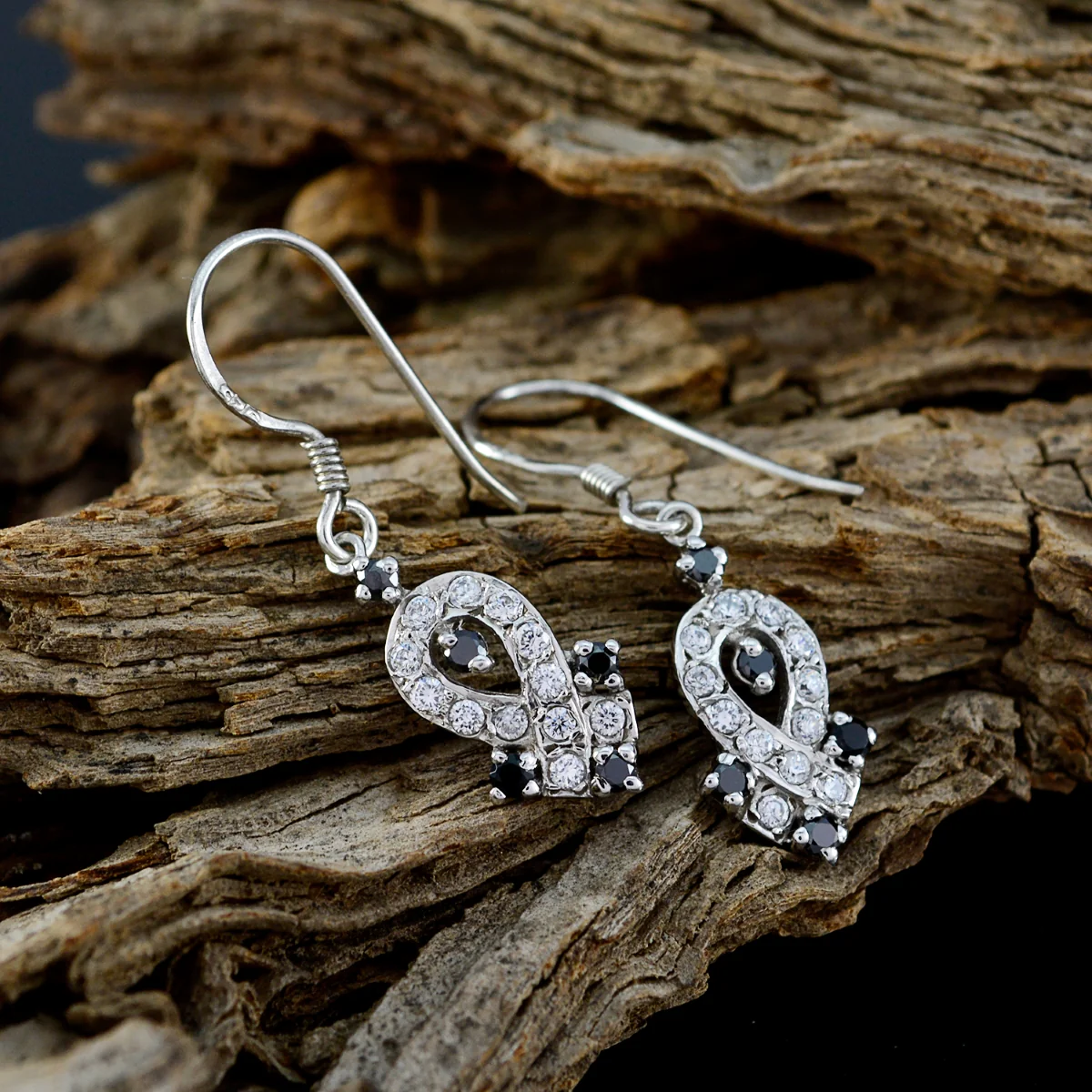 Multi CZ Latin American Camila multiple Dangle multicolor 92.5 Silver Earring - Image 3