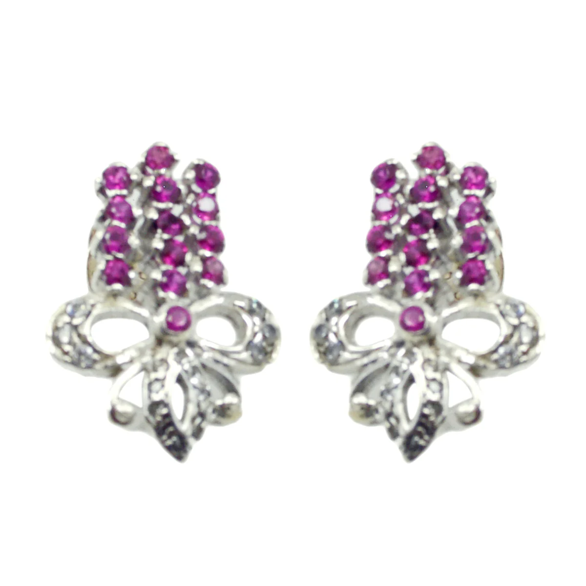 Multi CZ Mexican Teresa multiple Stud multicolor 925 Sterling Silver Earring