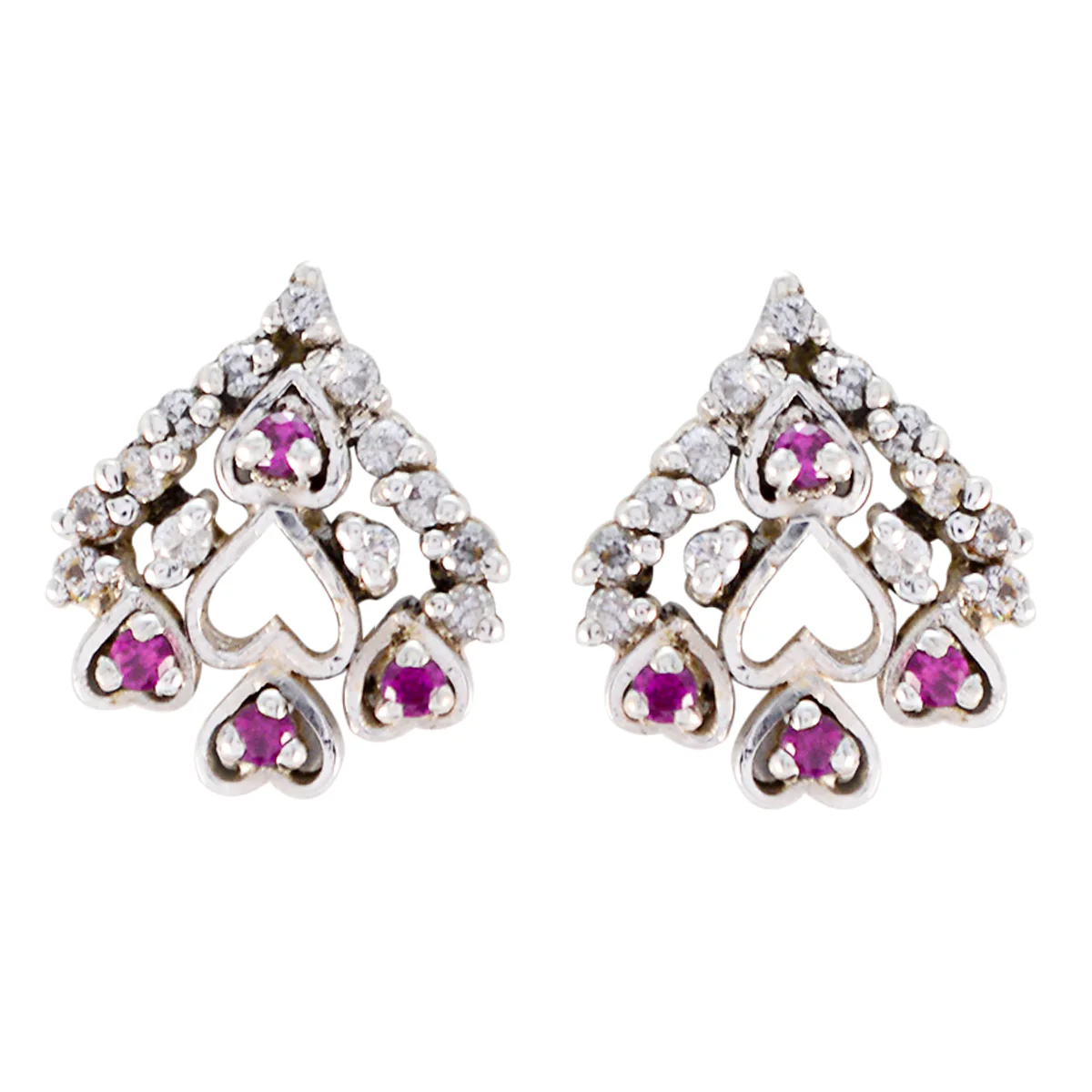 Multi CZ Middle Eastern Sofía multiple Stud multicolor 92.5 Silver Earring