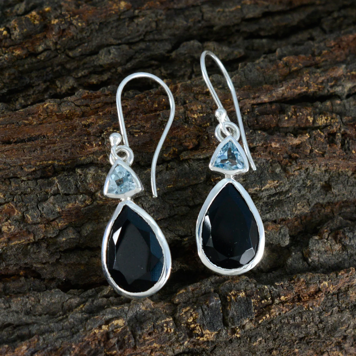 Multi Egyptian Cecilia Toi et Moi Dangle multicolor 925 Silver Earring - Image 3