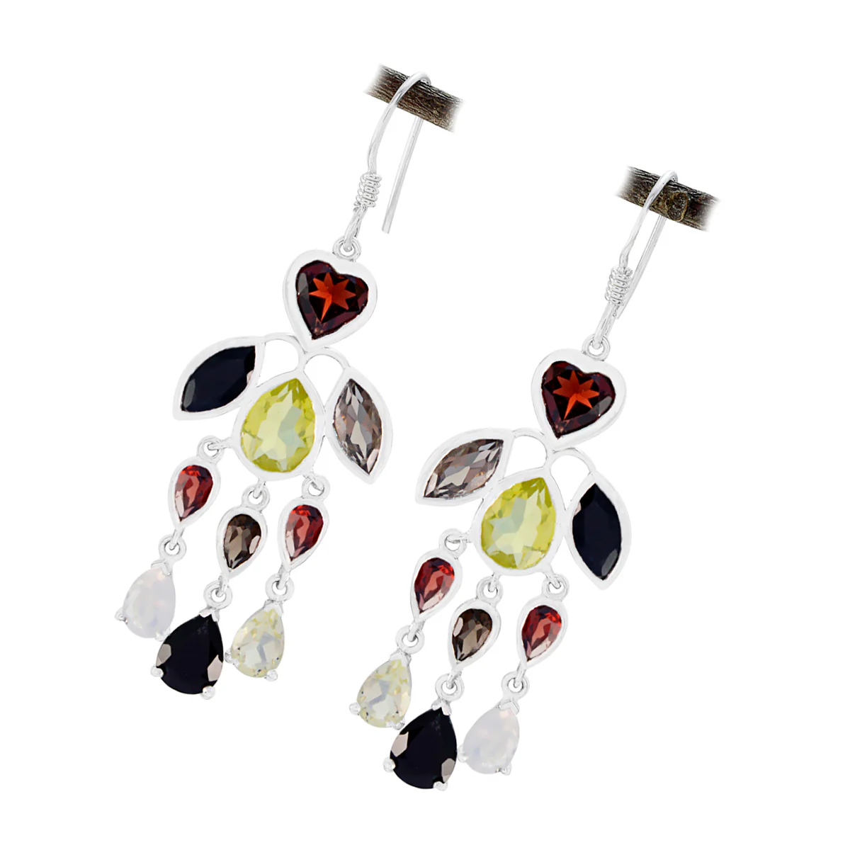 Multi Egyptian Claire multiple Dangle multicolor 92.5 Silver Earring - Image 2