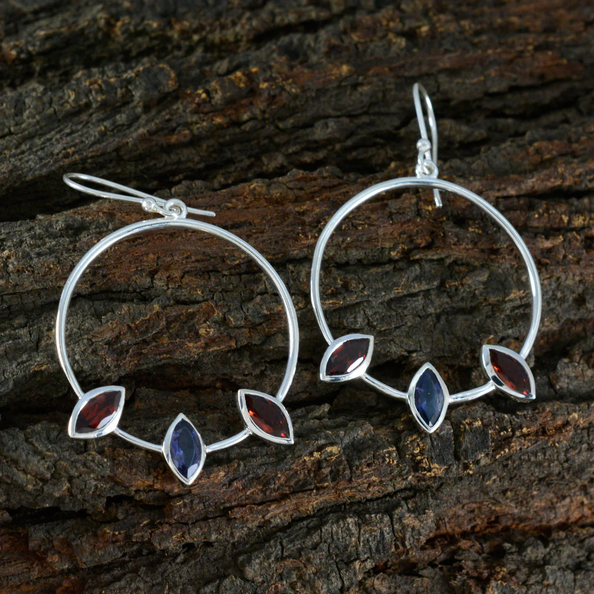 Multi Egyptian Penelope Trilogy Dangle multicolor 92.5 Silver Earring - Image 3