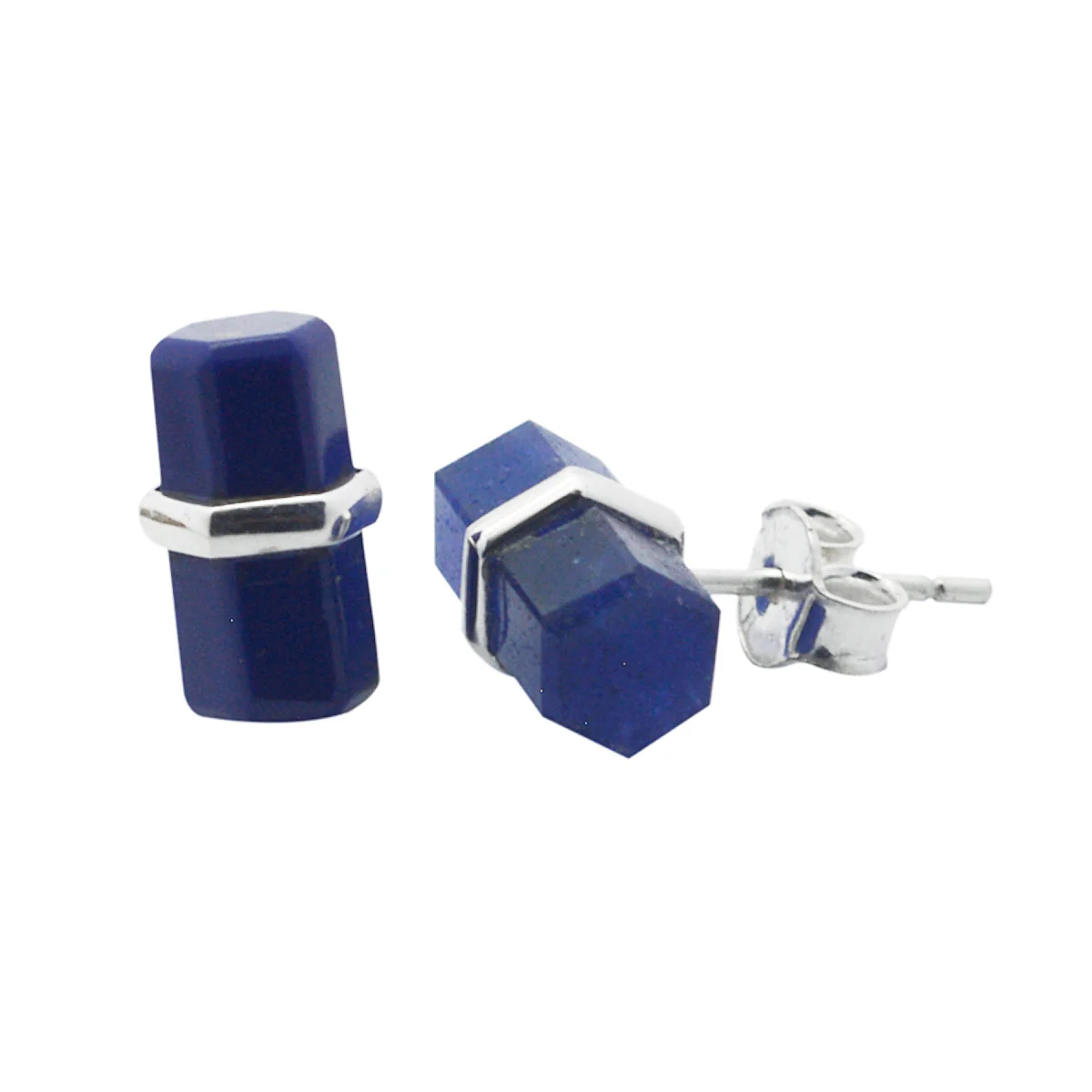 Multi Egyptian Sarah Solitaire Stud multicolor Silver Earring