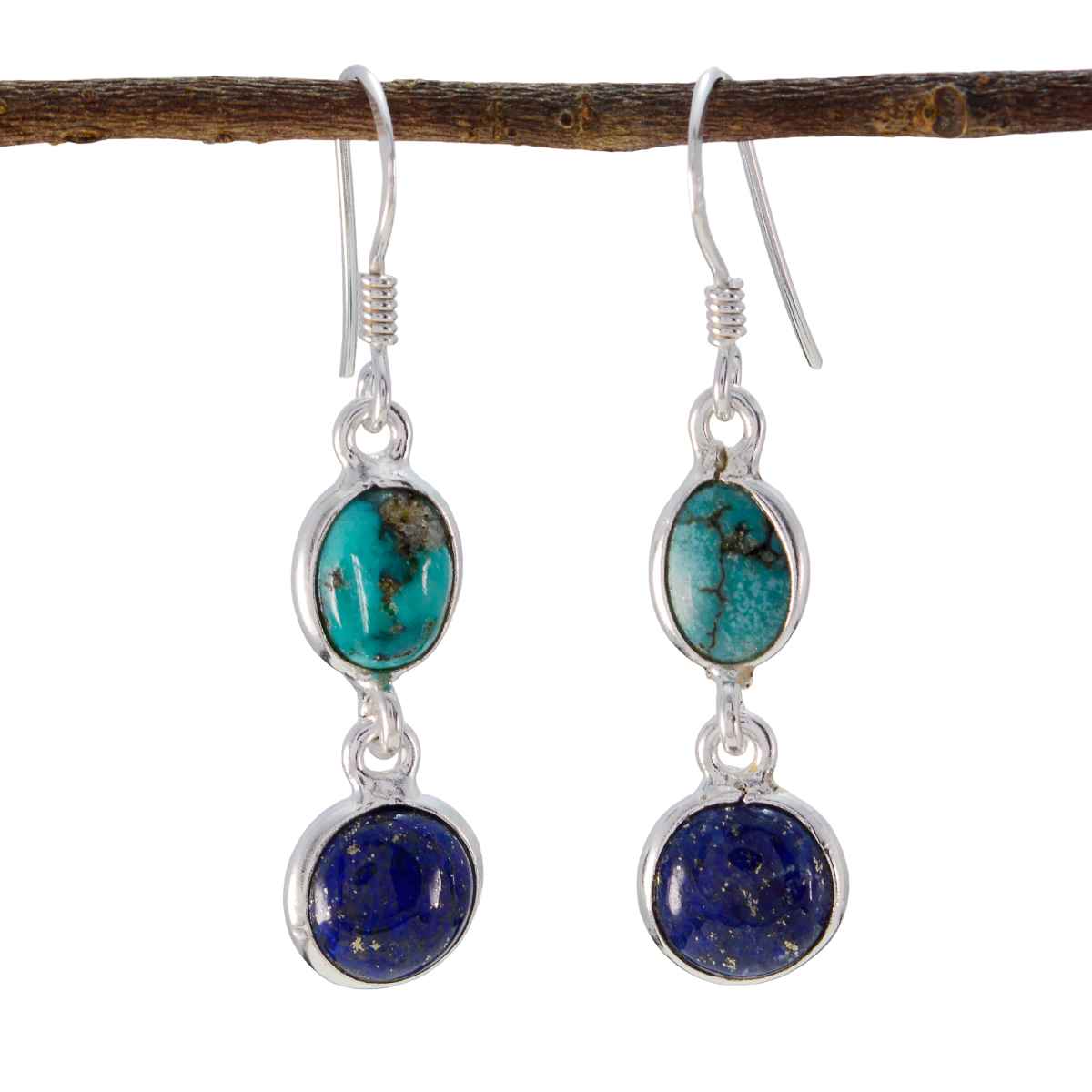 Multi French Genesis multiple Dangle multicolor 925 Silver Earring