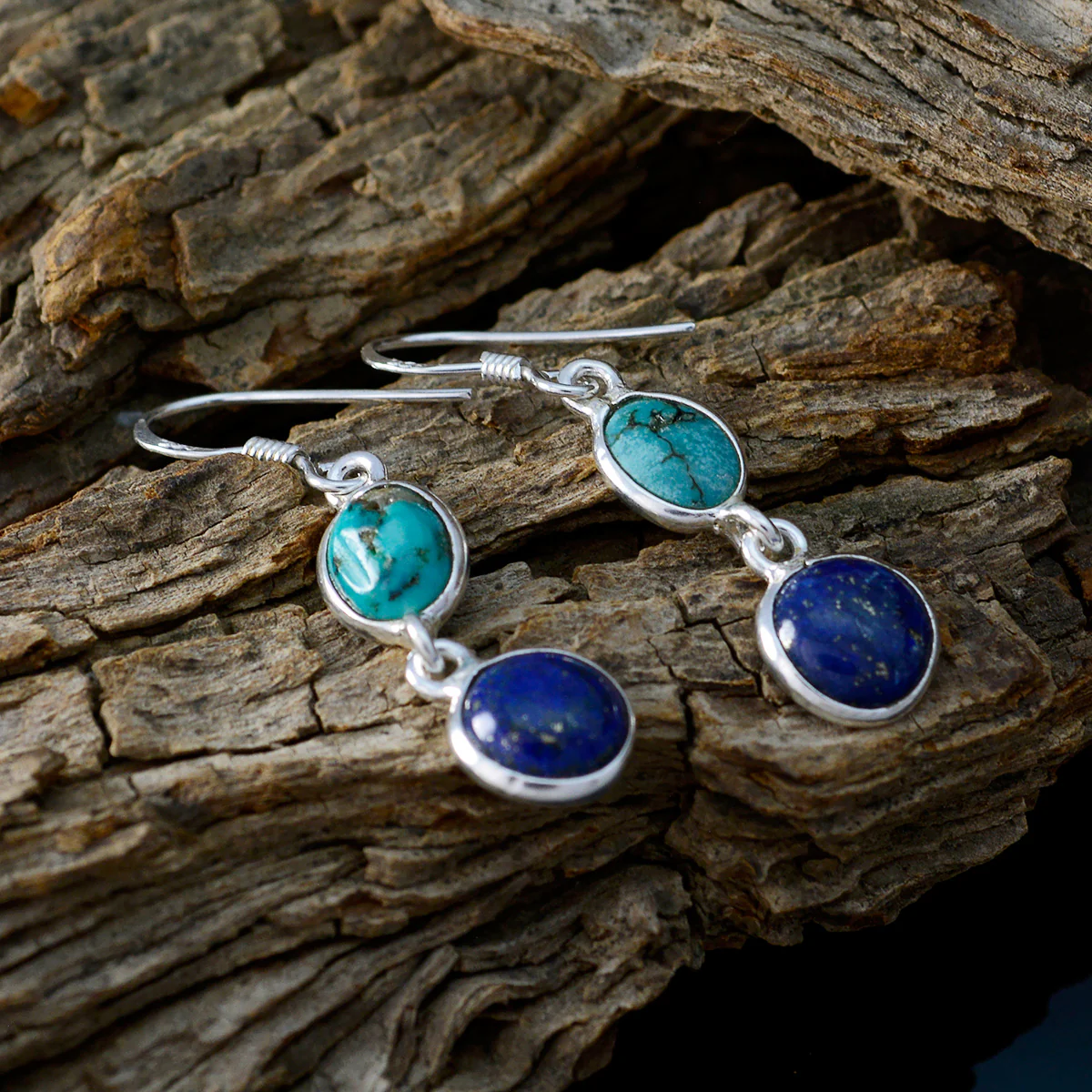 Multi French Genesis multiple Dangle multicolor 925 Silver Earring - Image 4