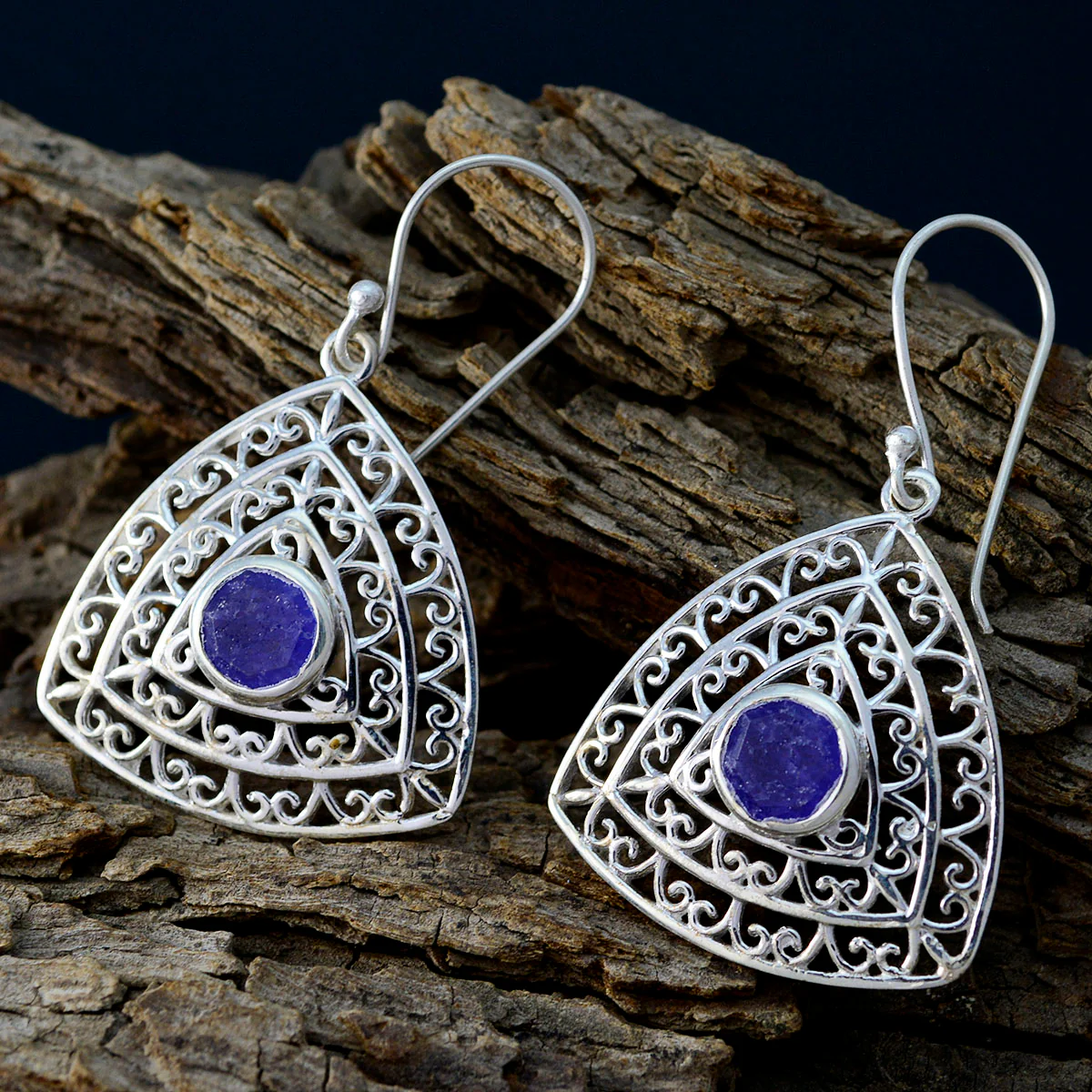Multi French Nova Solitaire Dangle multicolor 925 Silver Earring - Image 3