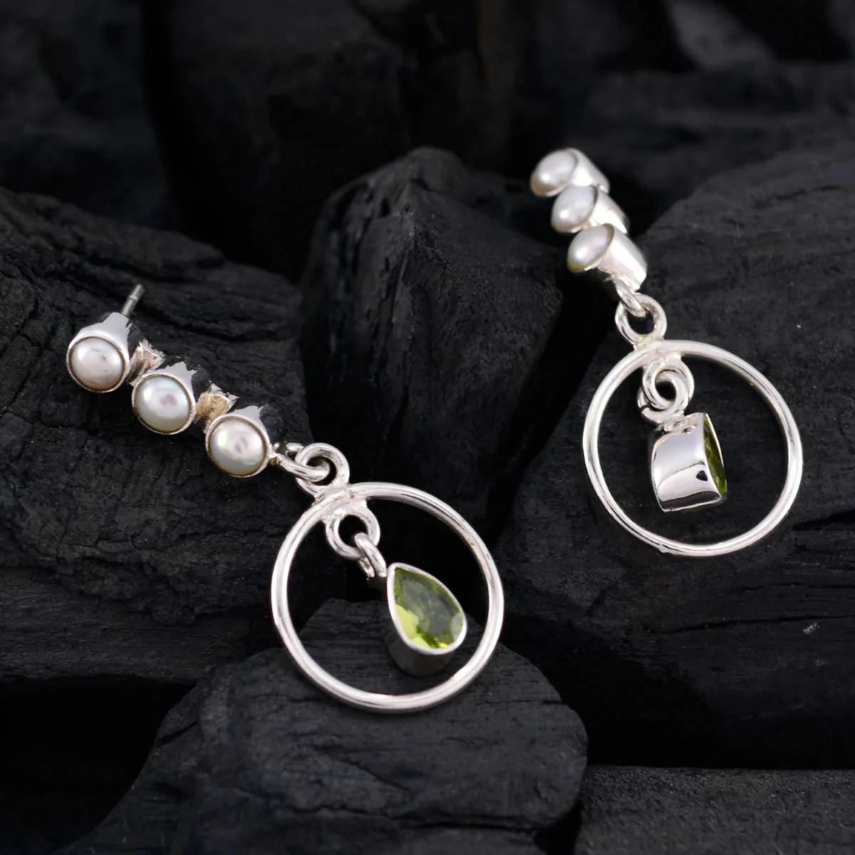 Multi German Evelyn multiple Dangle multicolor Sterling Silver Earring - Image 4