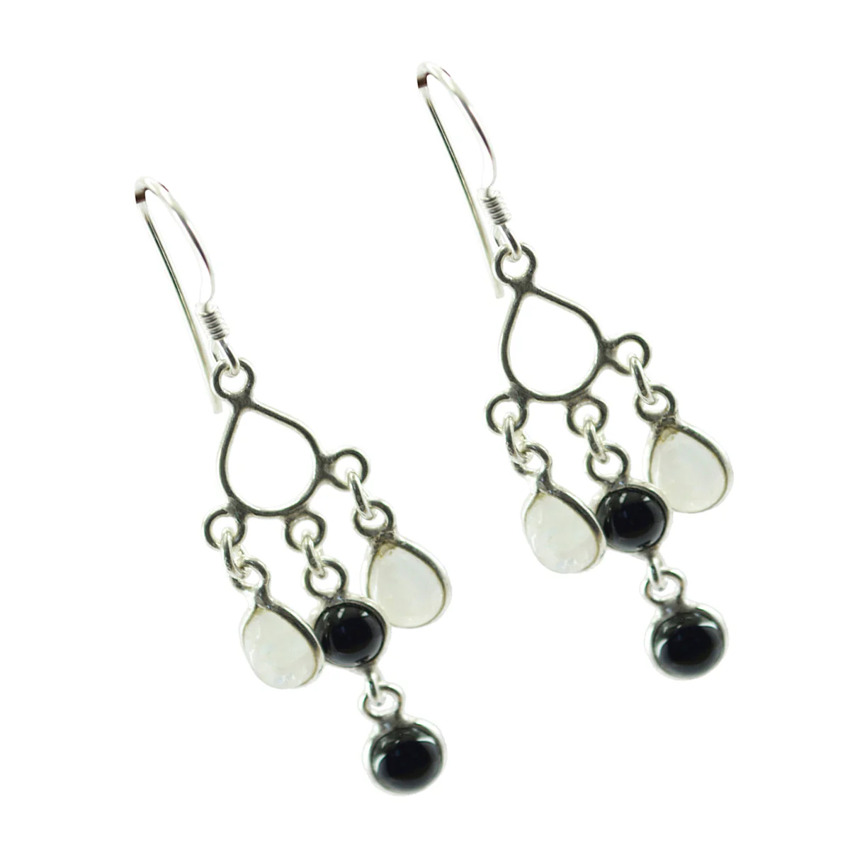 Multi German Giulia multiple Dangle multicolor Silver Earring - Image 3