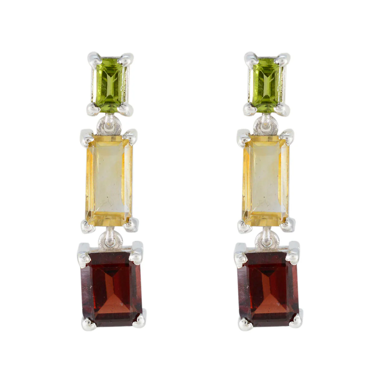 Multi German Sara Trilogy Stud multicolor 925 Silver Earring