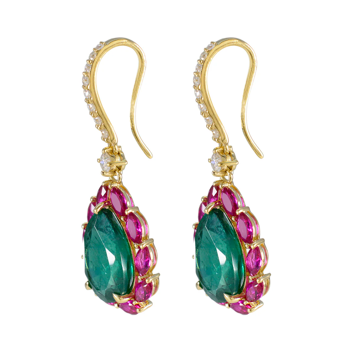 Multi Indian Kristine multiple Dangle multicolor Sterling Silver Earring - Image 2