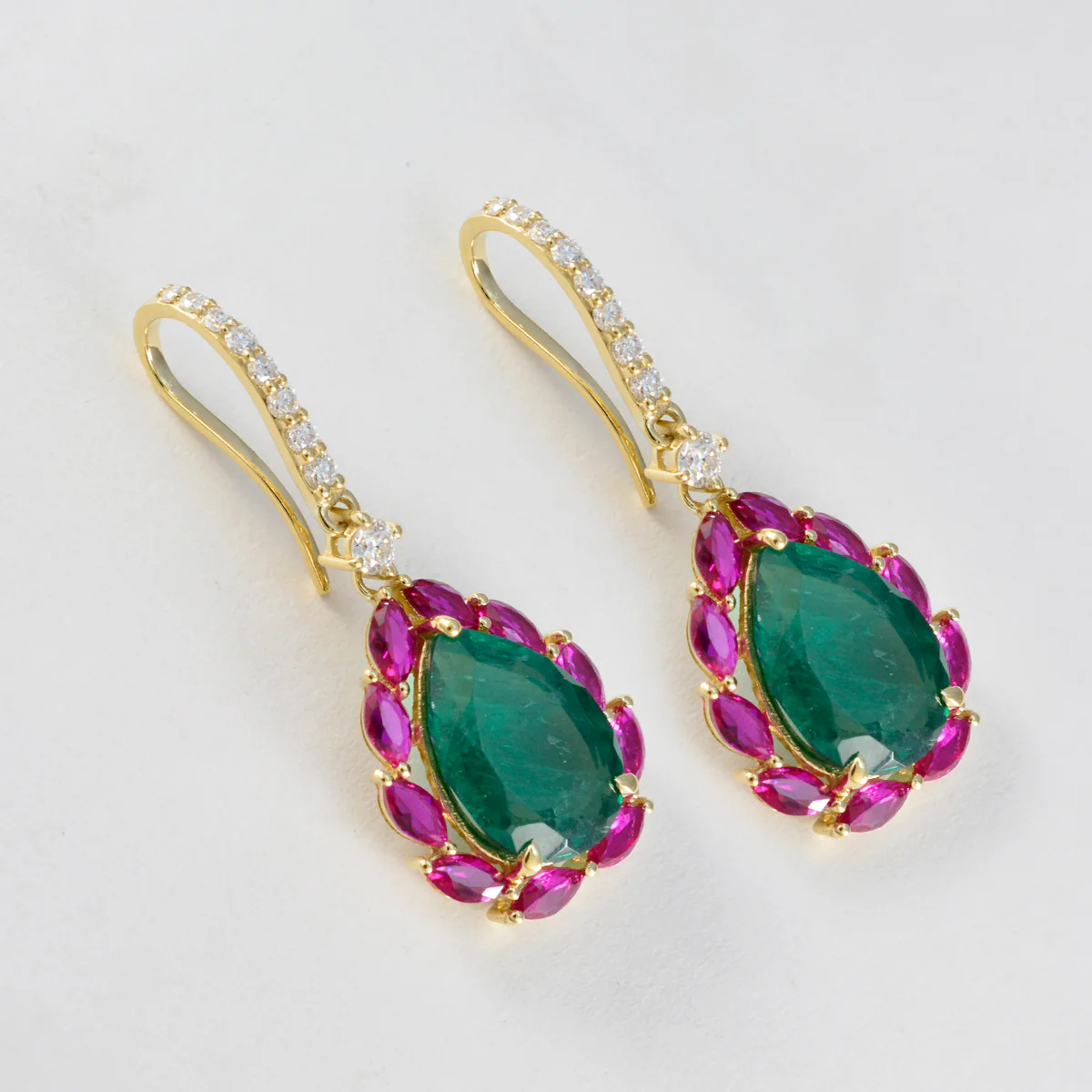 Multi Indian Kristine multiple Dangle multicolor Sterling Silver Earring - Image 3