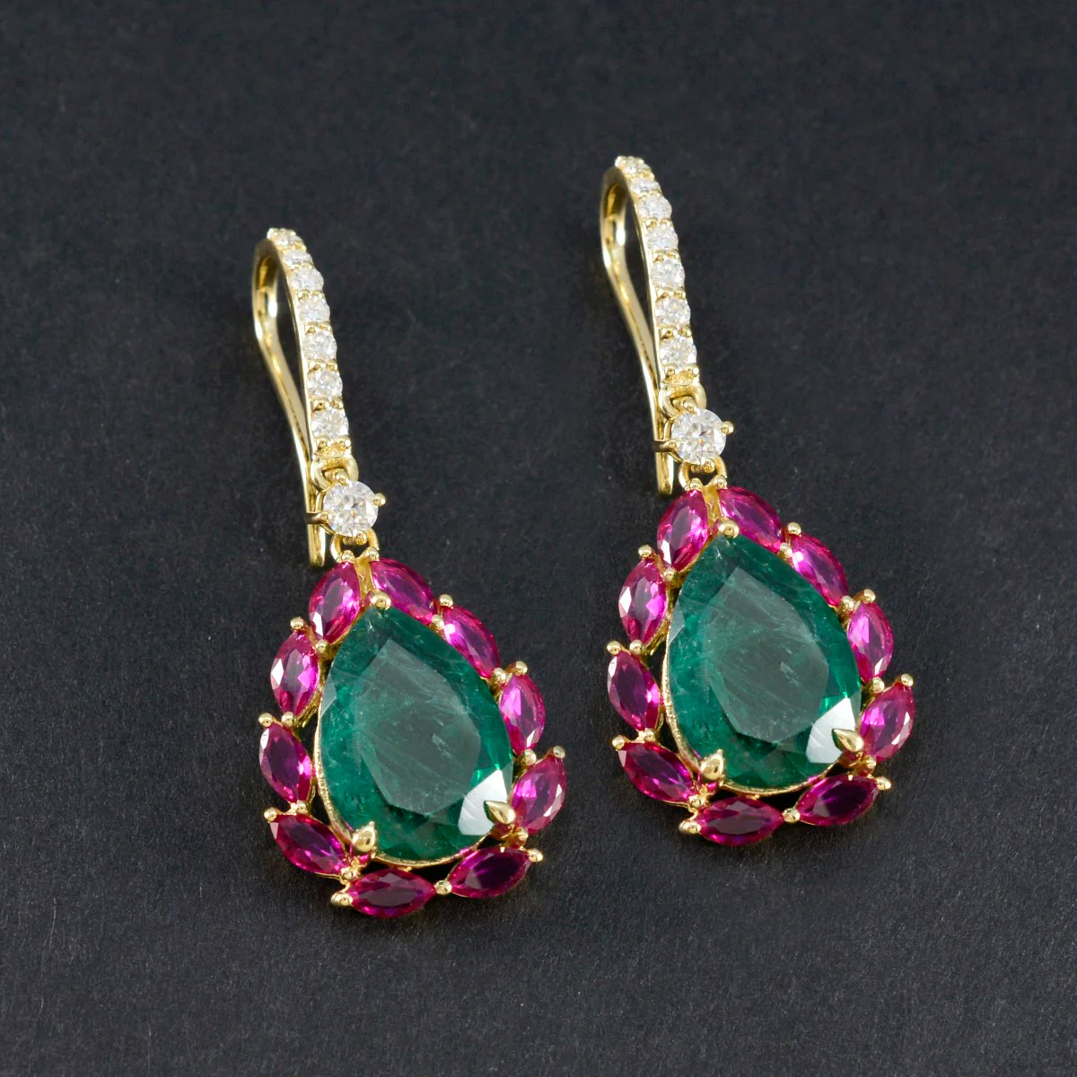 Multi Indian Kristine multiple Dangle multicolor Sterling Silver Earring - Image 4