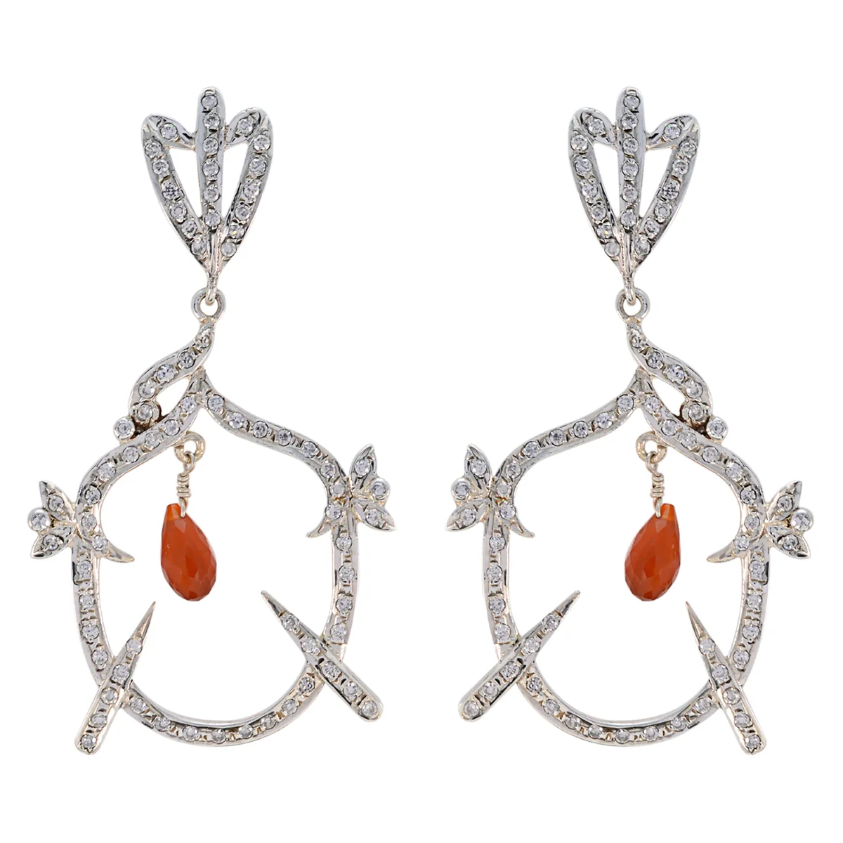 Multi Indian Maria multiple Stud multicolor 925 Silver Earring