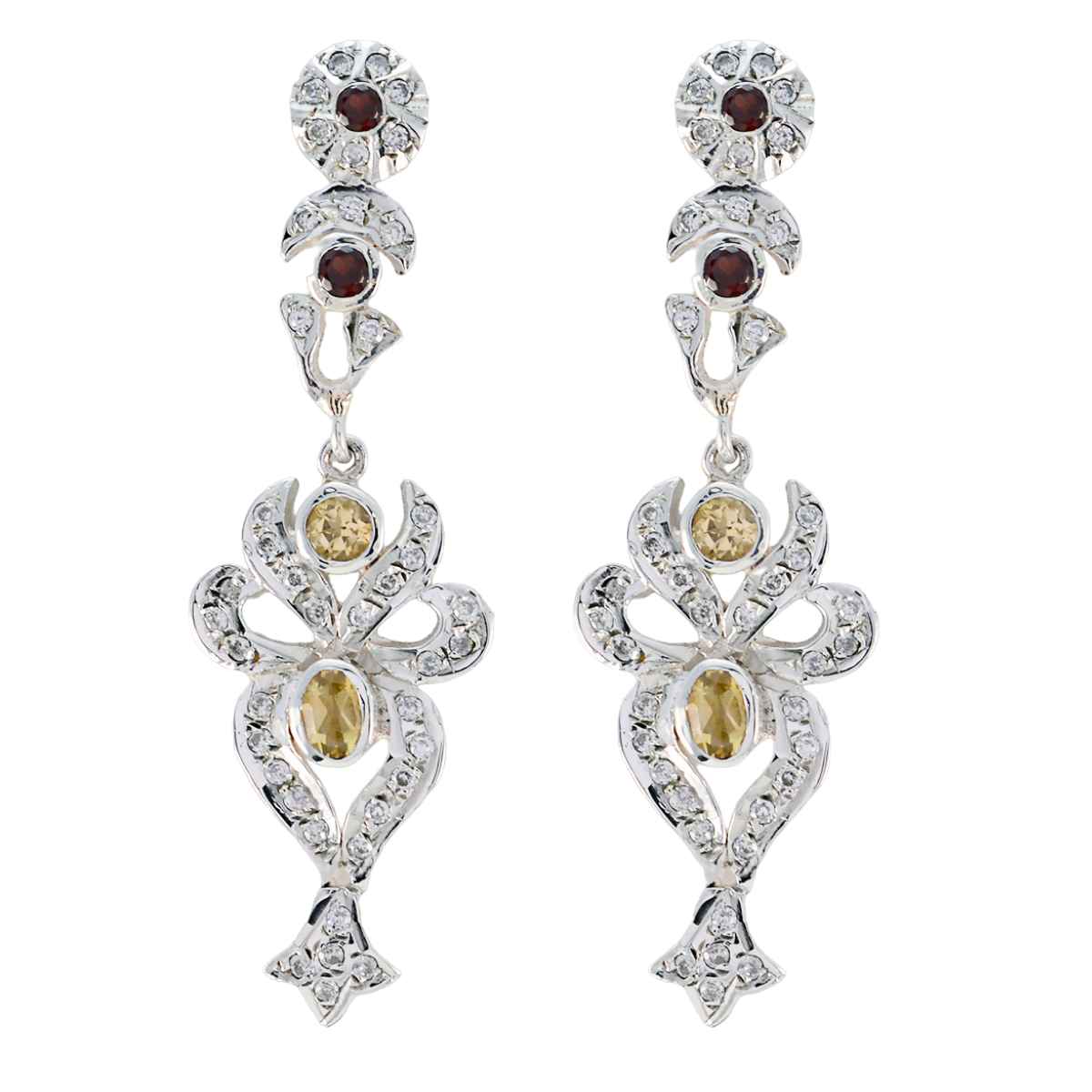 Multi Indian Zara multiple Stud multicolor Silver Earring