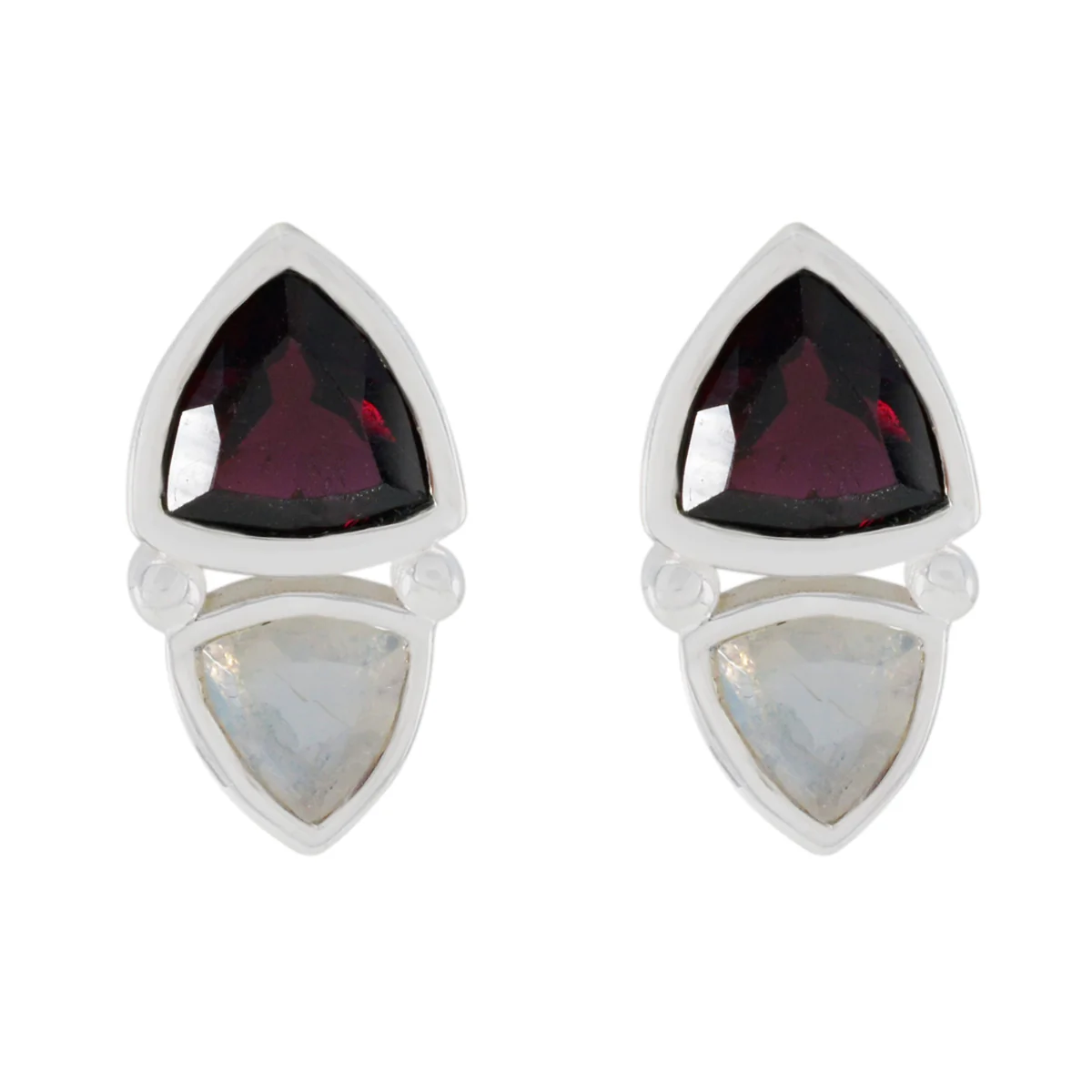 Multi Italian Rosa Toi et Moi Stud multicolor 925 Sterling Silver Earring