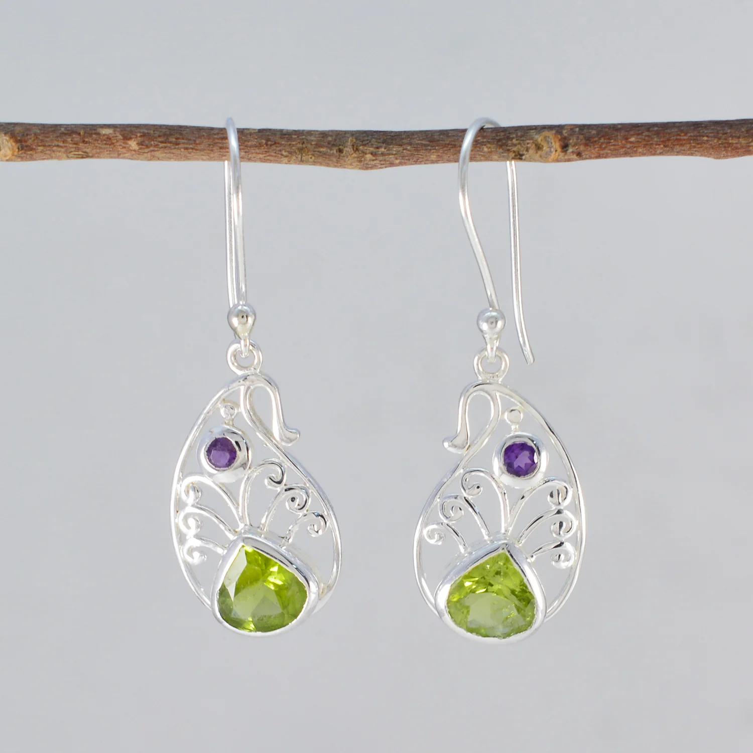Multi Japanese Emma multiple Dangle multicolor Sterling Silver Earring - Image 2