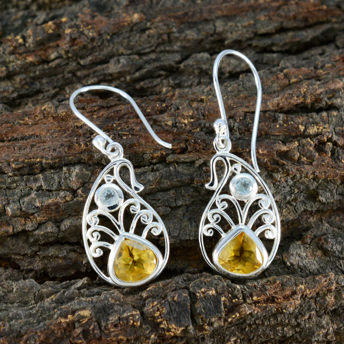 Multi Korean Emily multiple Dangle multicolor Sterling Silver Earring - Image 3