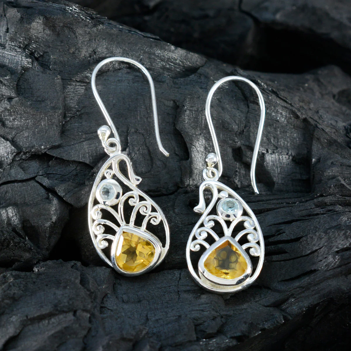 Multi Korean Emily multiple Dangle multicolor Sterling Silver Earring - Image 4