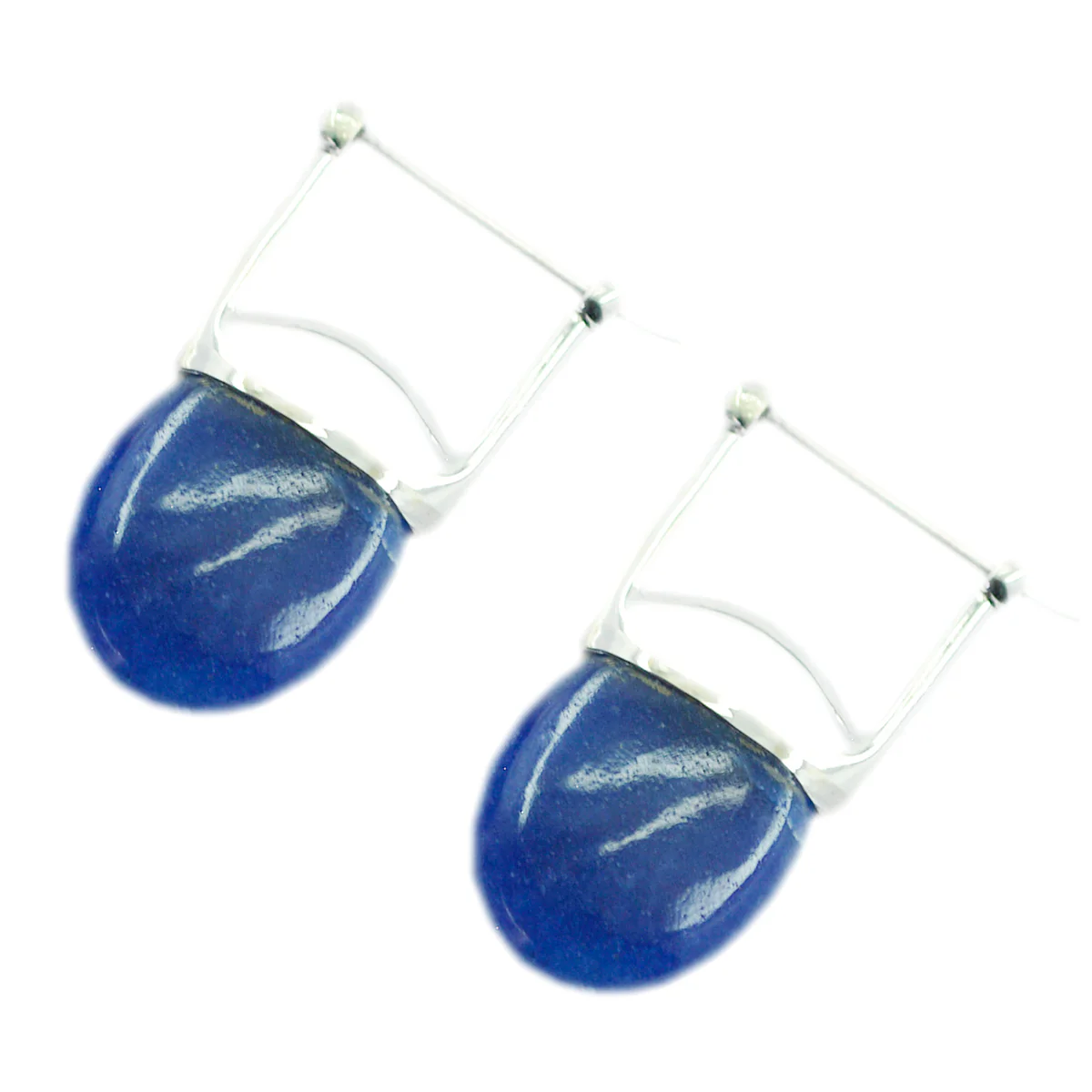 Multi Korean Luna Solitaire Stud multicolor Silver Earring - Image 3