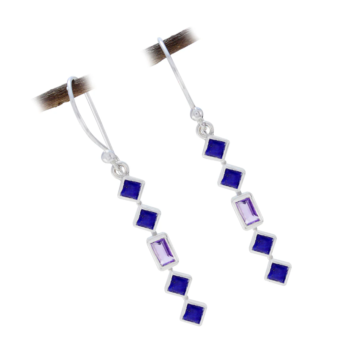 Multi Korean Yasmine multiple Dangle multicolor 92.5 Silver Earring - Image 3