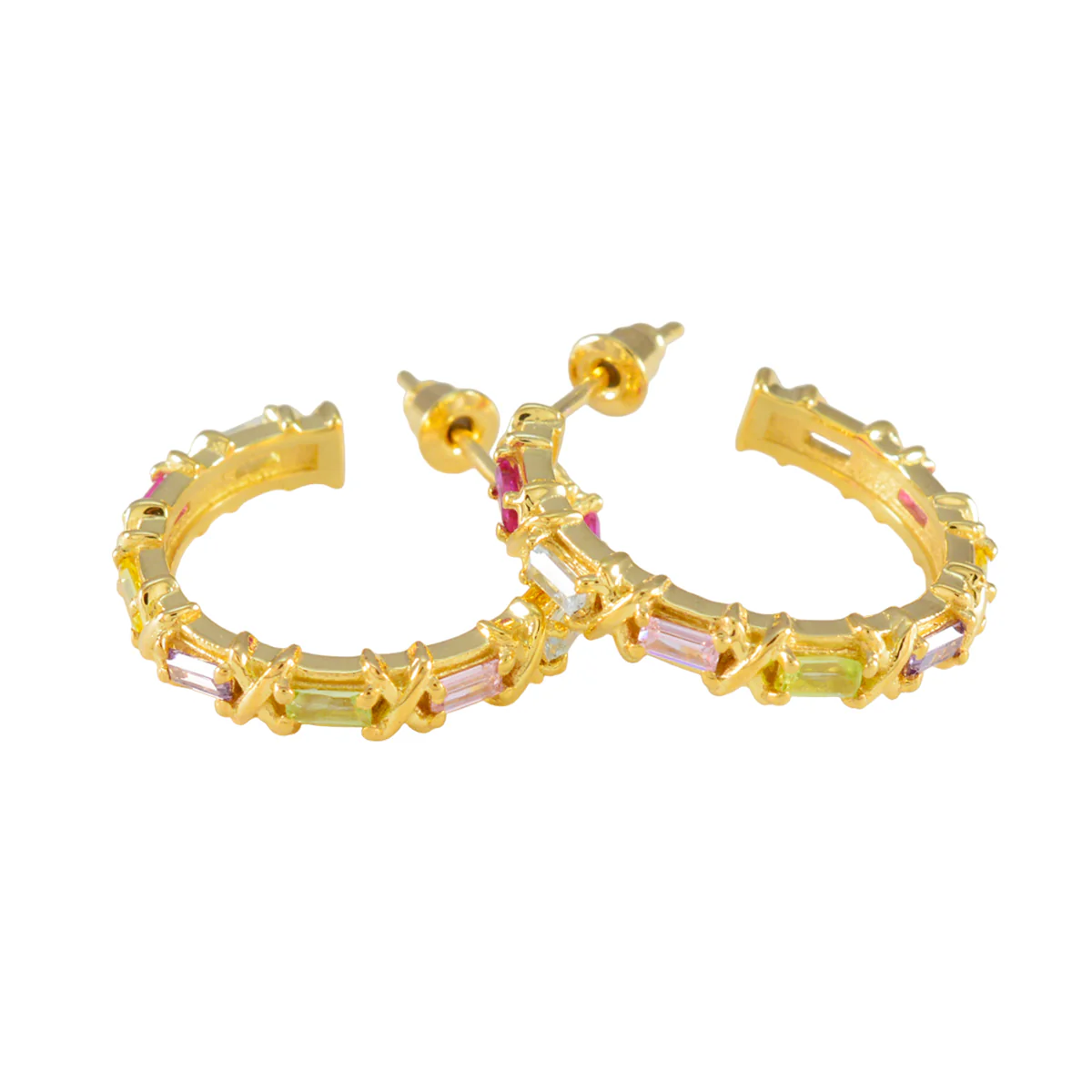 Multi Latin American Aisha multiple Stud multicolor 925 Sterling Silver Earring - Image 3