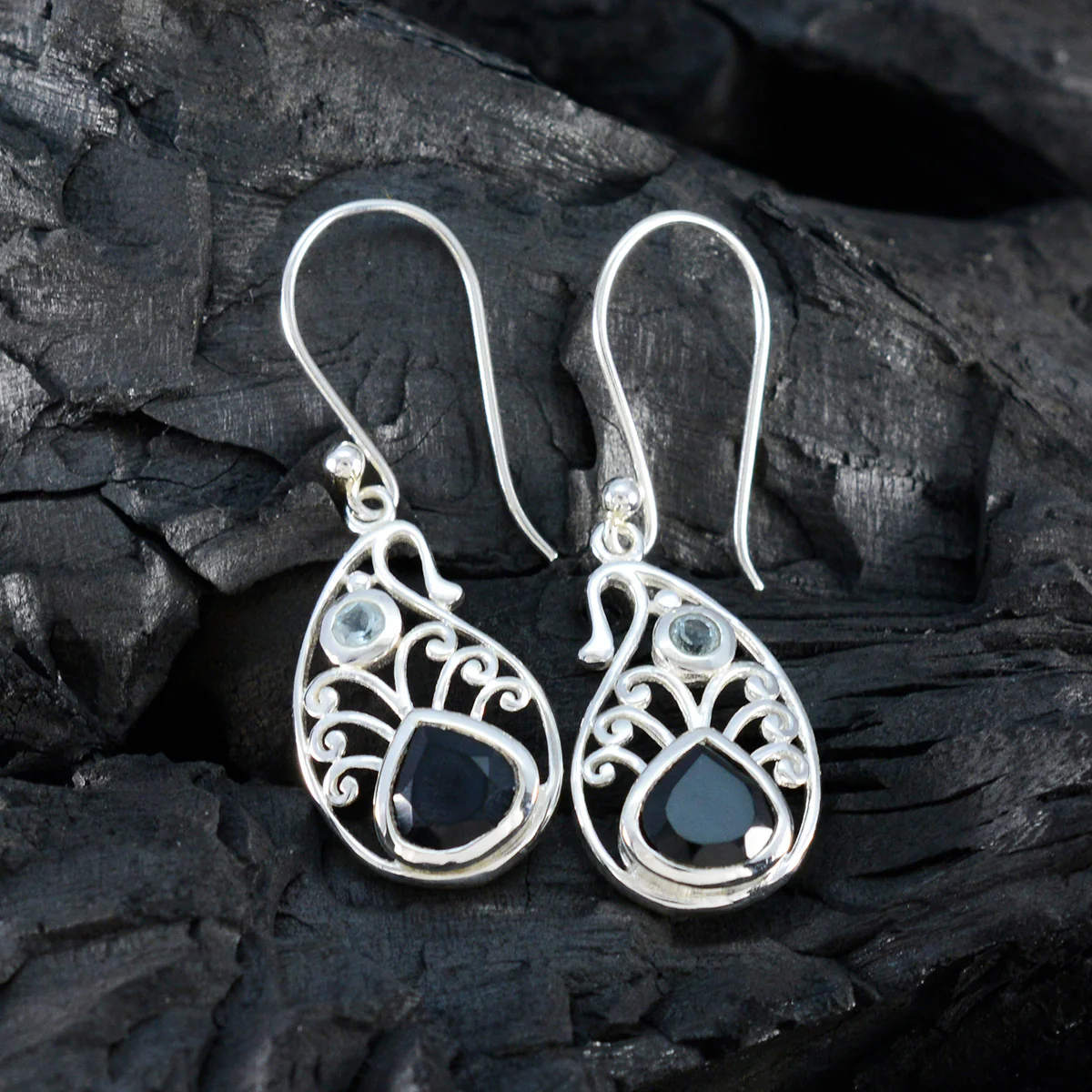 Multi Latin American Greta multiple Dangle multicolor 925 Sterling Silver Earring - Image 4