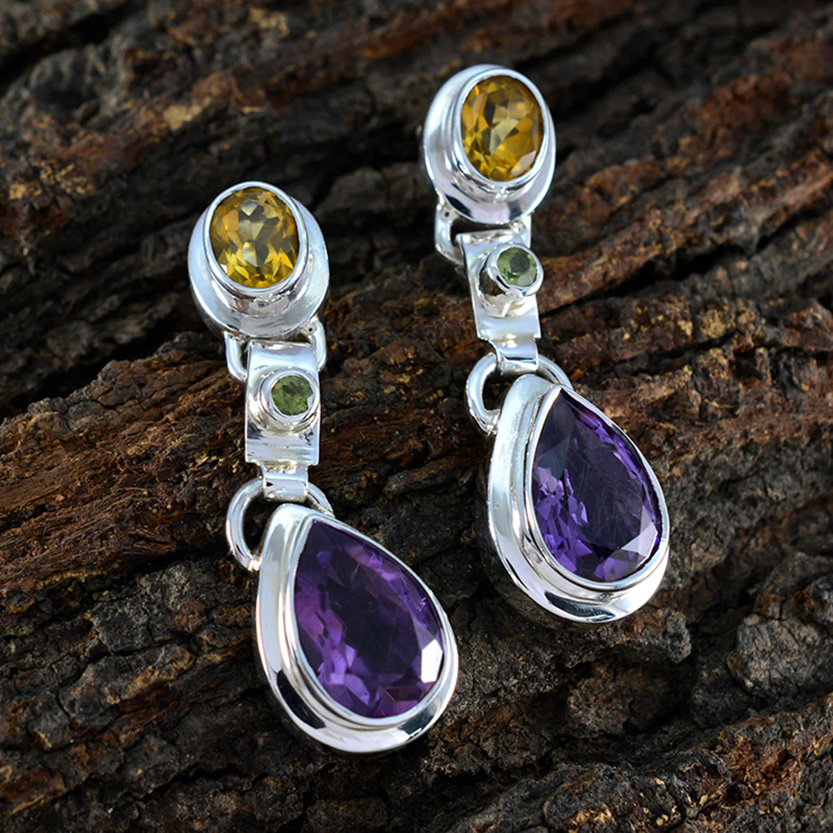 Multi Latin American Mathilde multiple Stud multicolor 925 Silver Earring - Image 3
