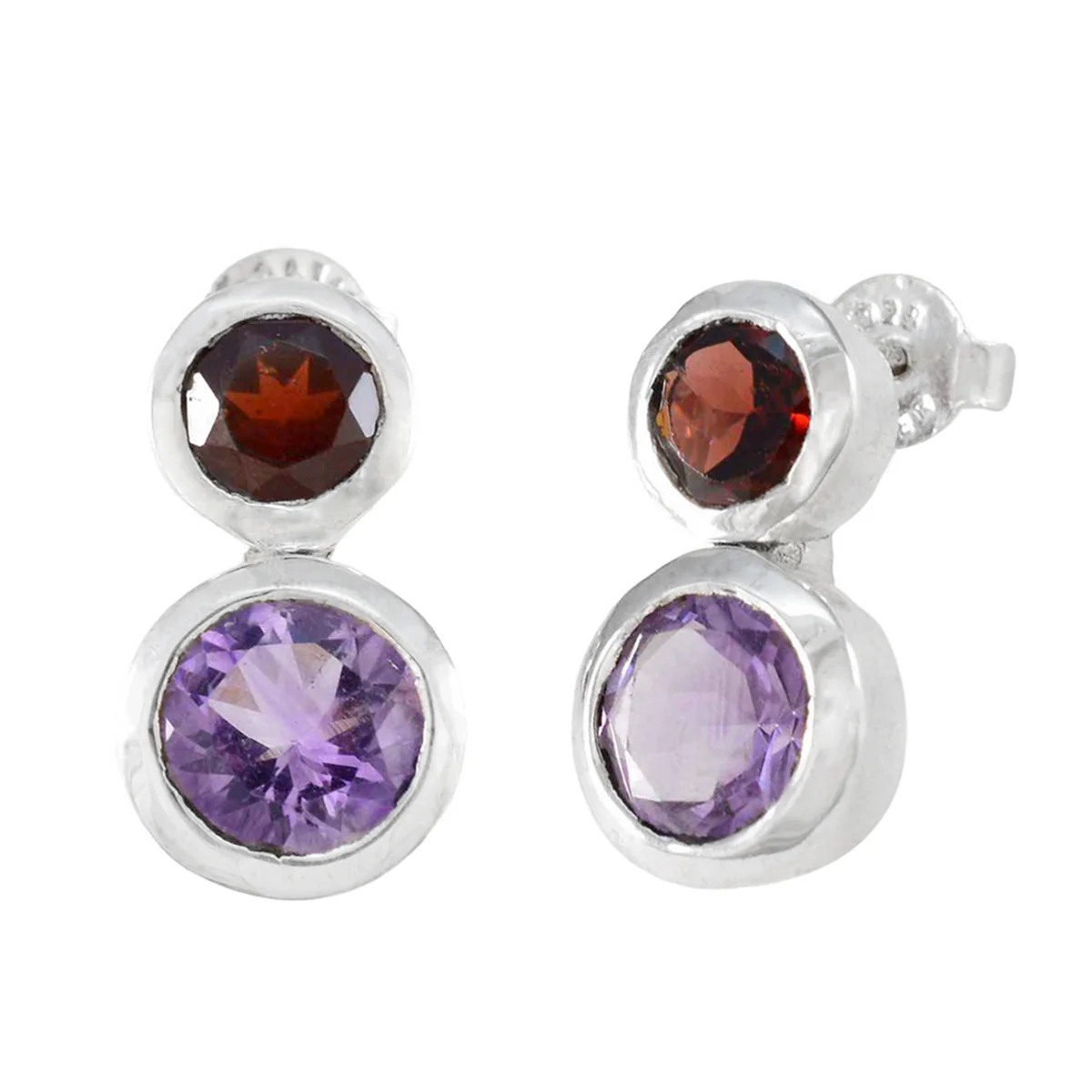 Multi Latin American Renata Toi et Moi Stud multicolor Silver Earring - Image 2